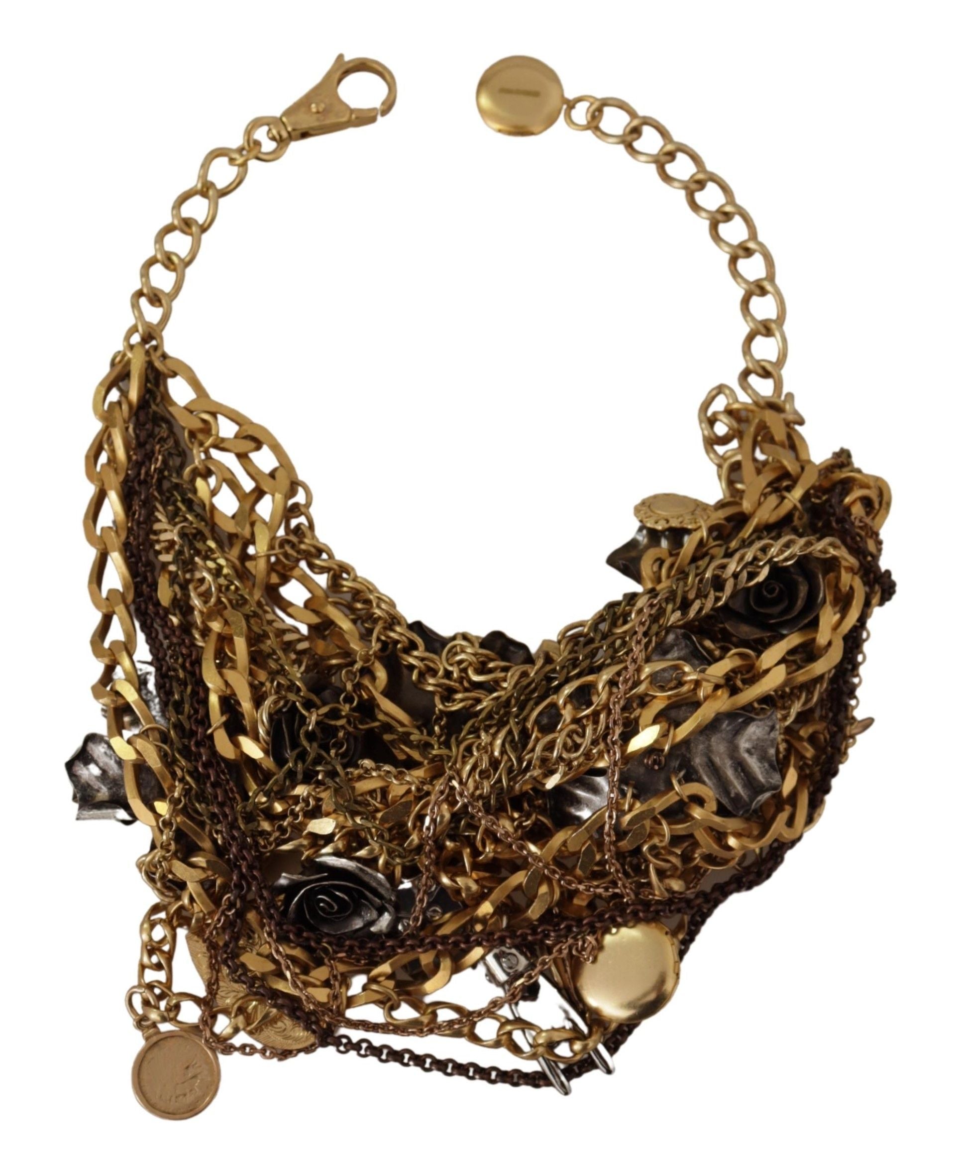 Dolce & Gabbana Sicilian Glamour Gold Statement Necklace, , Dolce & Gabbana 1% Lega, 1% Zama, 2% Glass, Dolce & Gabbana, Gold, Material: 96% Brass, Necklaces - Women - Jewelry, new-with-tags -   Murillo Merchandise