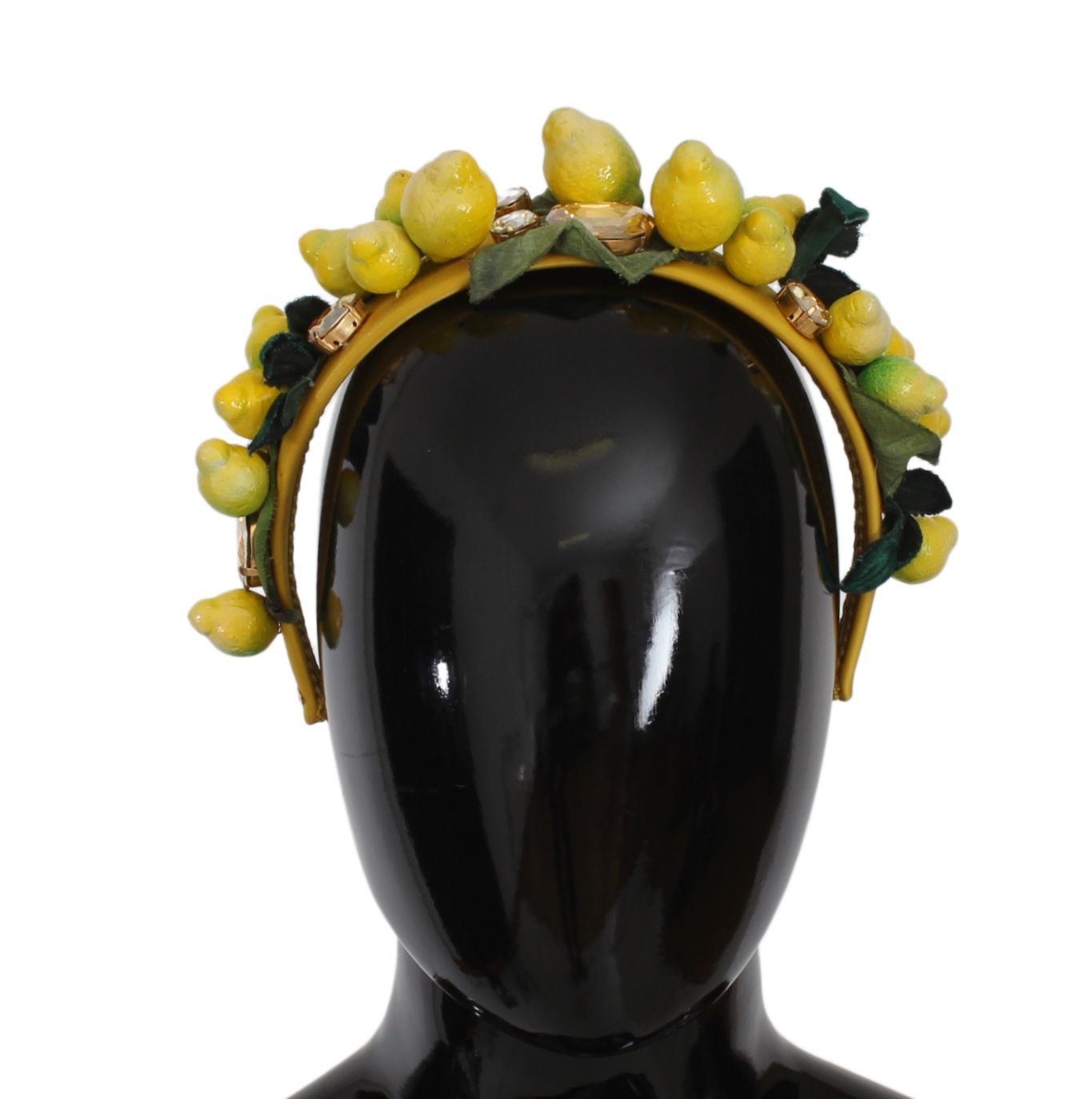 Dolce & Gabbana Exquisite Silk Crystal Lemon Headband Diadem, , Dolce & Gabbana 10% Brass, 20% Crystal, 2024, 30% Others, Dolce & Gabbana, Headbands - Women - Accessories, Material: 35% Silk, new-with-tags, Yellow -   Murillo Merchandise