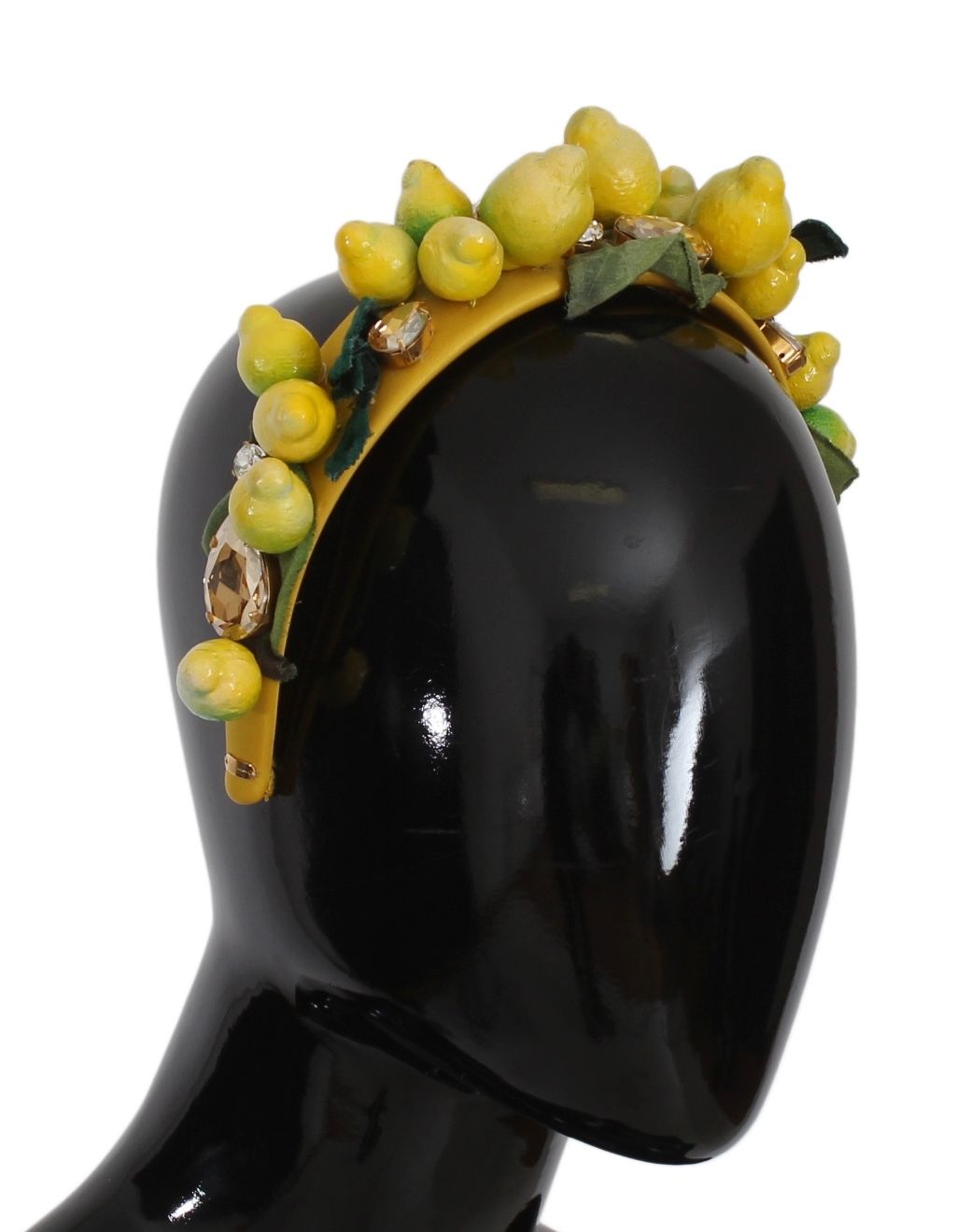 Dolce & Gabbana Exquisite Silk Crystal Lemon Headband Diadem, , Dolce & Gabbana 10% Brass, 20% Crystal, 2024, 30% Others, Dolce & Gabbana, Headbands - Women - Accessories, Material: 35% Silk, new-with-tags, Yellow -   Murillo Merchandise