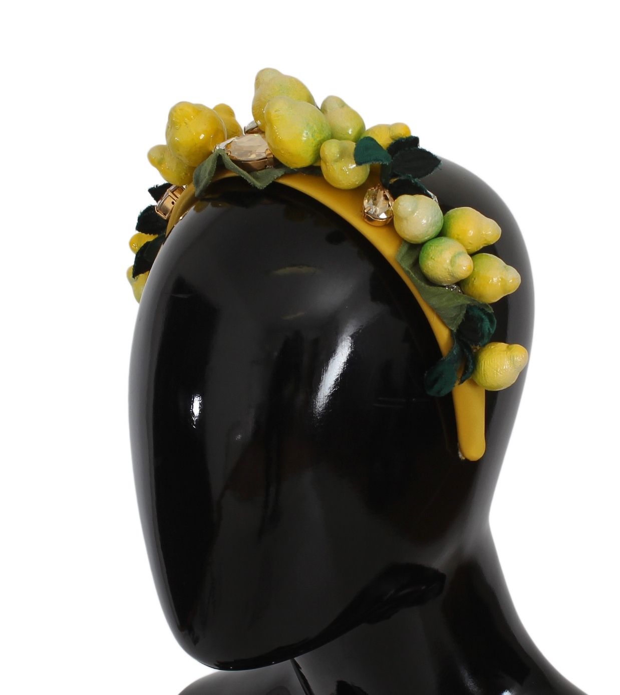 Dolce & Gabbana Exquisite Silk Crystal Lemon Headband Diadem, , Dolce & Gabbana 10% Brass, 20% Crystal, 2024, 30% Others, Dolce & Gabbana, Headbands - Women - Accessories, Material: 35% Silk, new-with-tags, Yellow -   Murillo Merchandise