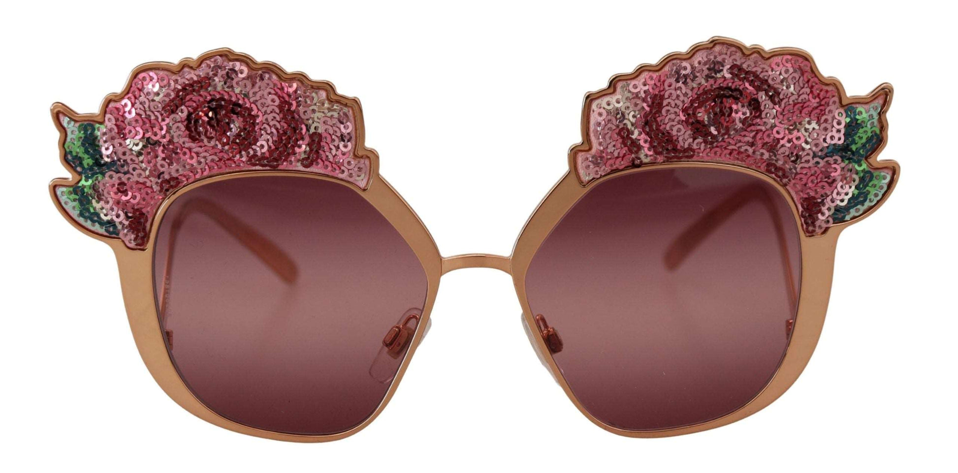 Dolce & Gabbana Chic Rose Sequin Embroidered Sunglasses, , Dolce & Gabbana Dolce & Gabbana, Material: 100% Metal, new-with-tags, Sunglasses for Women - Sunglasses -   Murillo Merchandise