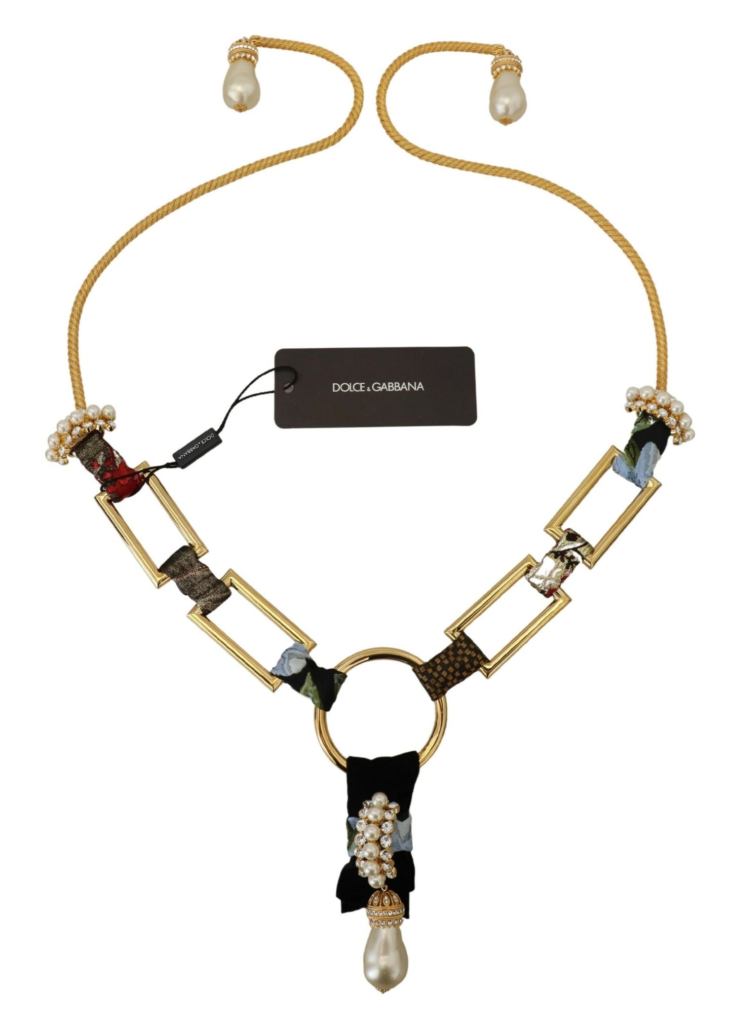 Dolce & Gabbana Elegant Gold Brass Pearl Statement Necklace, , Dolce & Gabbana Dolce & Gabbana, Gold, Material: Brass, Necklaces - Women - Jewelry, new-with-tags -   Murillo Merchandise