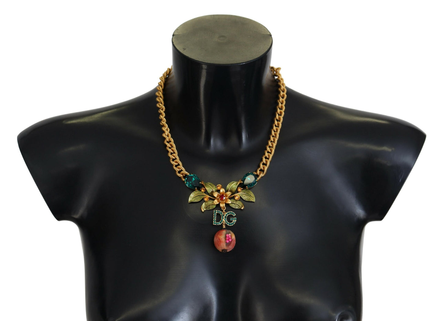 Dolce & Gabbana Elegant Gold-Tone Floral Fruit Necklace, , Dolce & Gabbana 10% Cotton, 2024, 25% Glass, 5% Iron, Dolce & Gabbana, Gold, Material: 60% Real Brass, Necklaces - Women - Jewelry, new-with-tags -   Murillo Merchandise