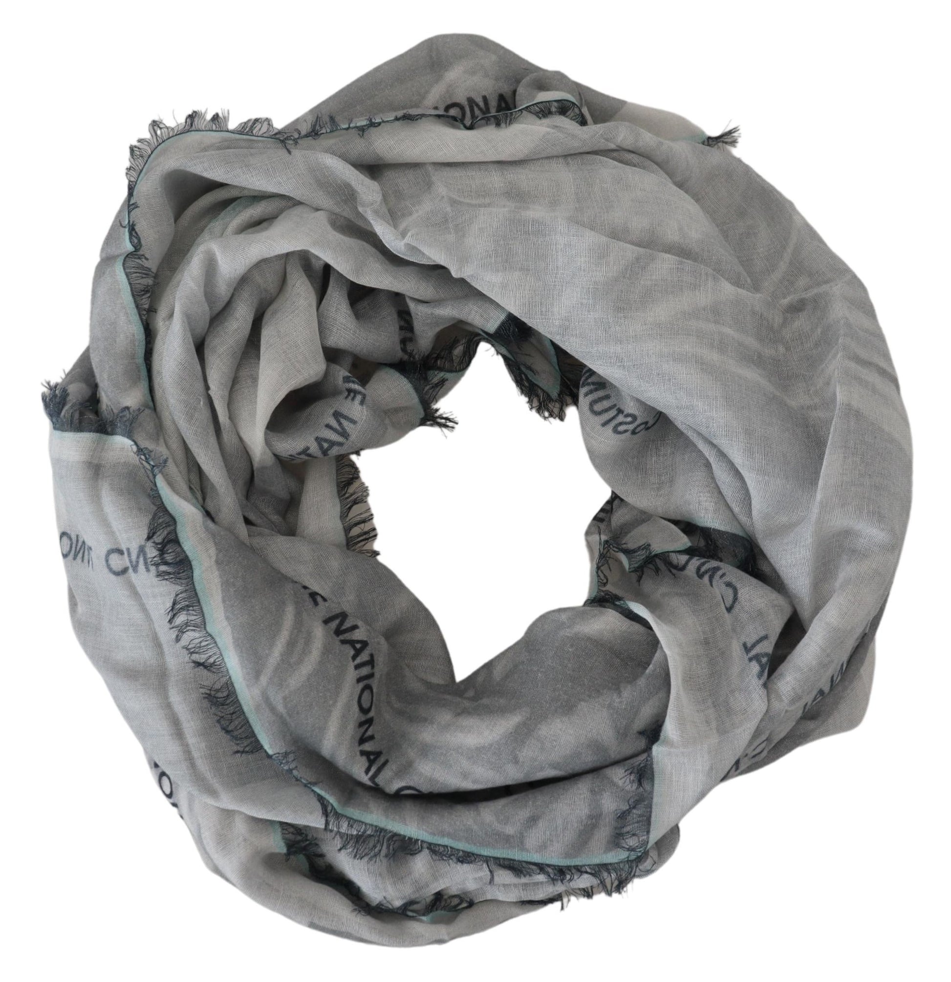 Costume National Chic Designer Grey Scarf with Fringes, , Costume National Costume National, Material: Cotton, new-with-tags, Scarves - Women - Accessories -   Murillo Merchandise