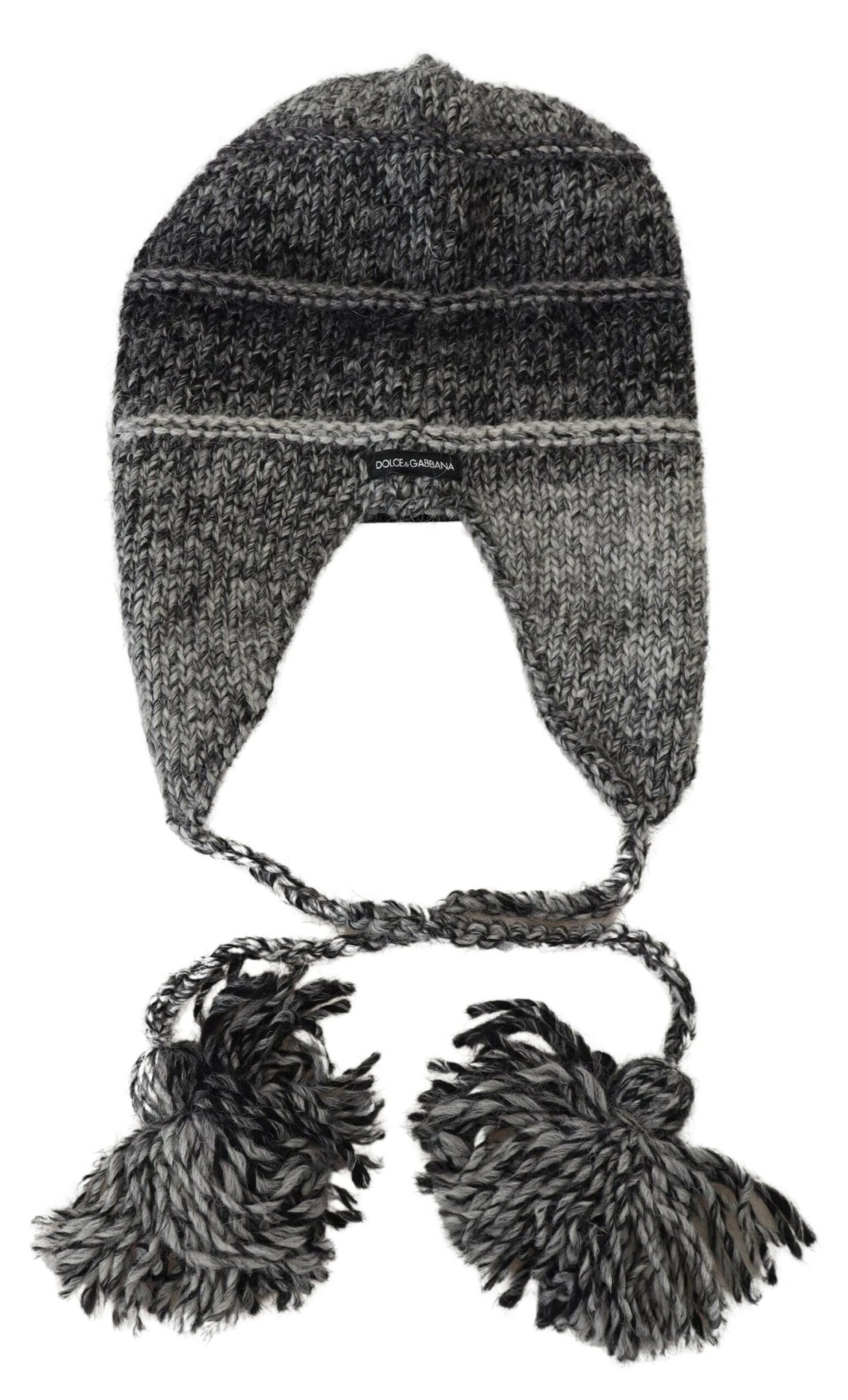 Dolce & Gabbana Elegant Gray Knitted Beanie Hat, , Dolce & Gabbana 15% Alpaca, 15% Mohair, 30% Wool, Dolce & Gabbana, Gray, Hats & Caps - Men - Accessories, Material: 40% Acrylic, new-with-tags -   Murillo Merchandise