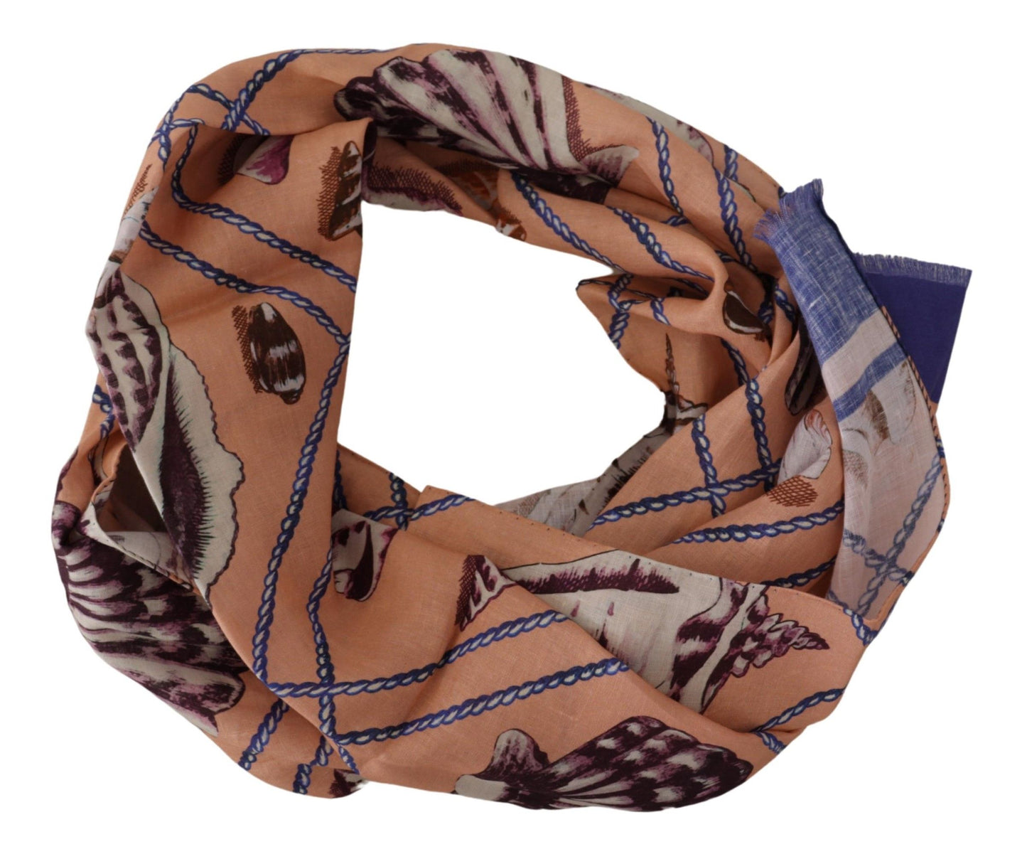 Dolce & Gabbana Multicolor Seashell Linen Scarf for Men, , Dolce & Gabbana Dolce & Gabbana, Material: 100% Linen, new-with-tags, Scarves - Men - Accessories -   Murillo Merchandise