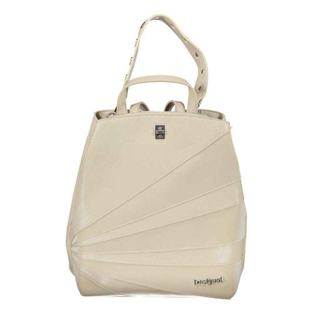 Desigual Beige Polyethylene Backpack, , Desigual 2024, Backpacks - Women - Bags, Beige, Desigual -   Murillo Merchandise