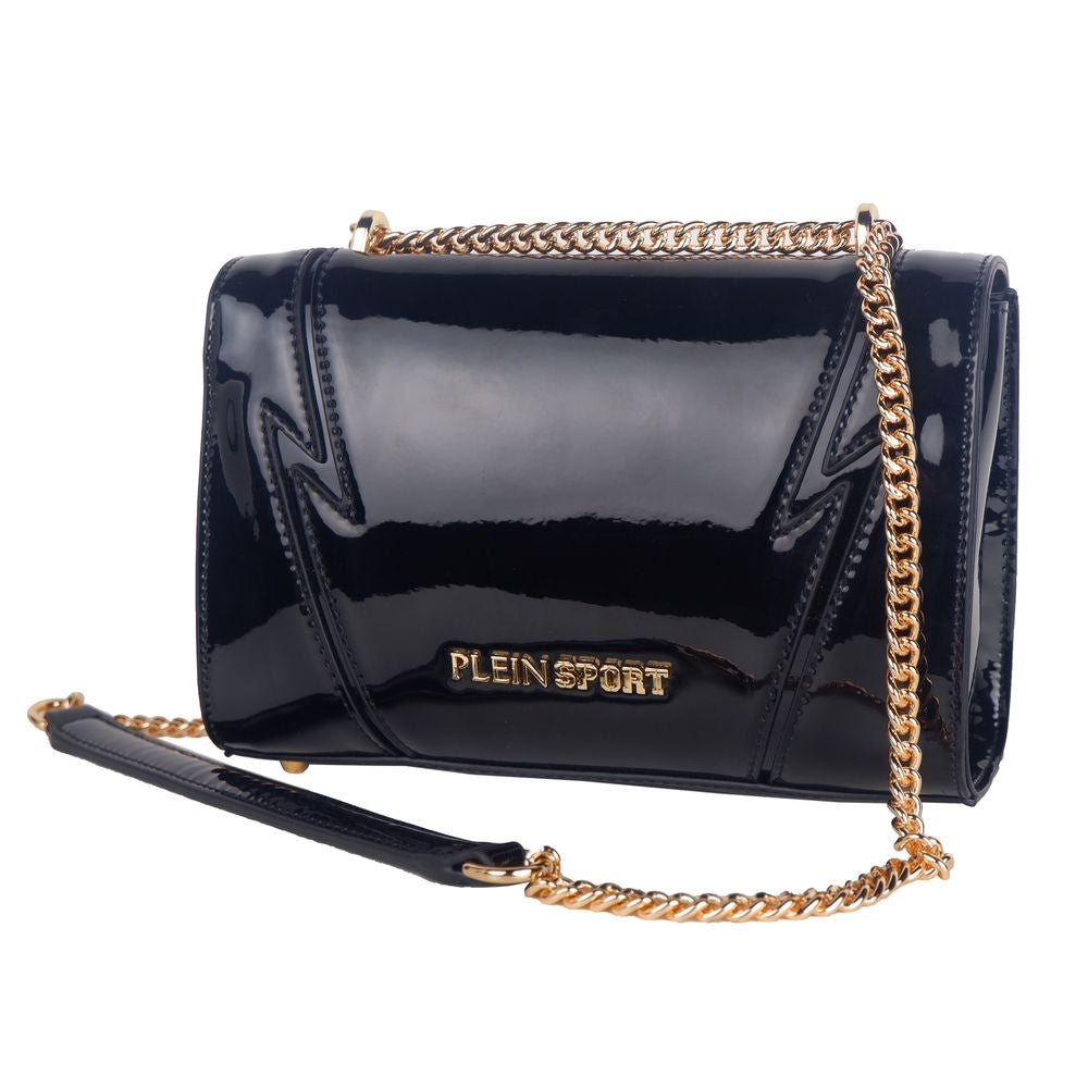 Plein Sport Chic Patent Effect Chain Shoulder Bag, , Plein Sport Black, Crossbody Bags - Women - Bags, new-with-tags, Plein Sport -   Murillo Merchandise