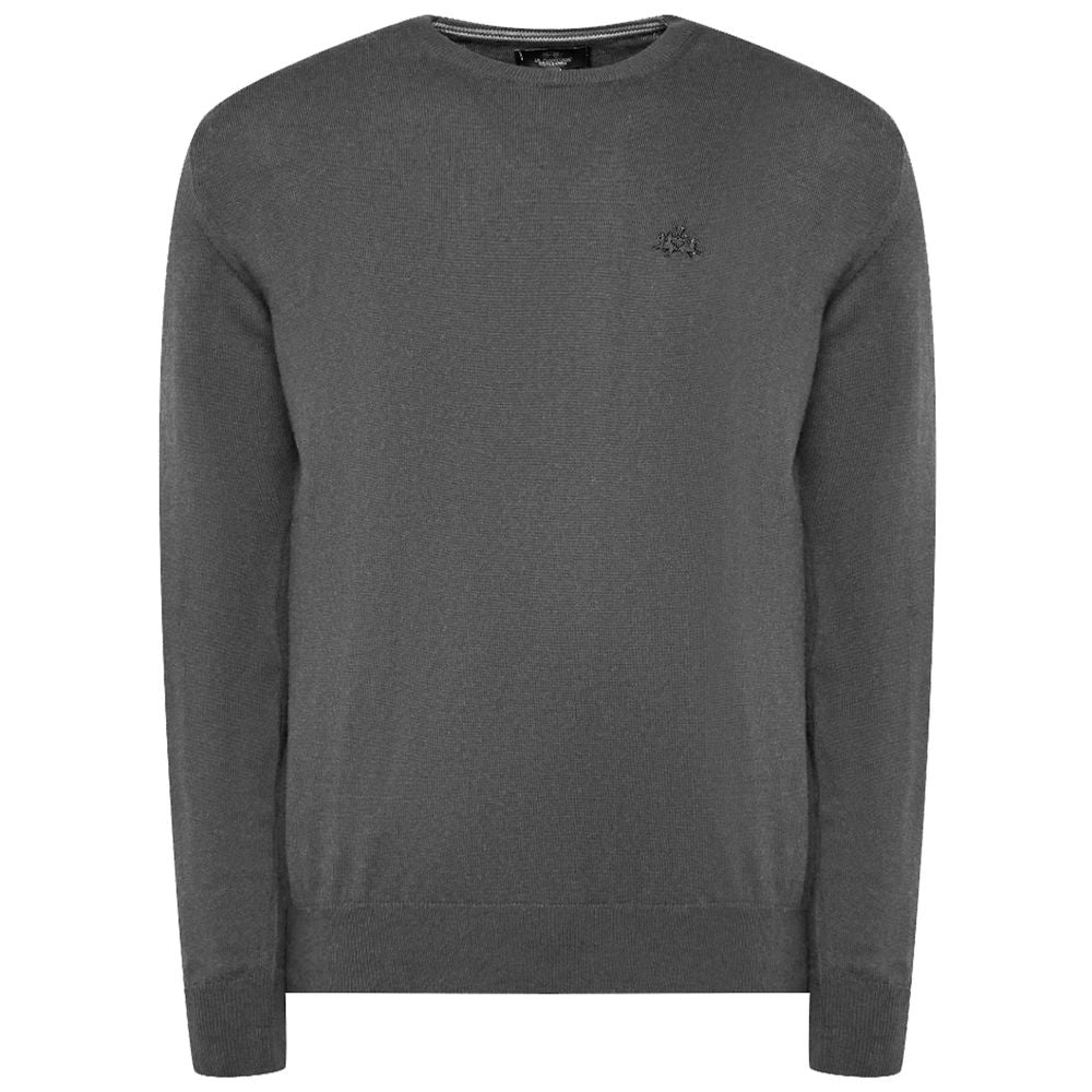 La Martina Gray Cotton Sweater, , La Martina 2024, Gray, L, La Martina, M, new-with-tags, S, Sweaters - Men - Clothing, XL -   Murillo Merchandise