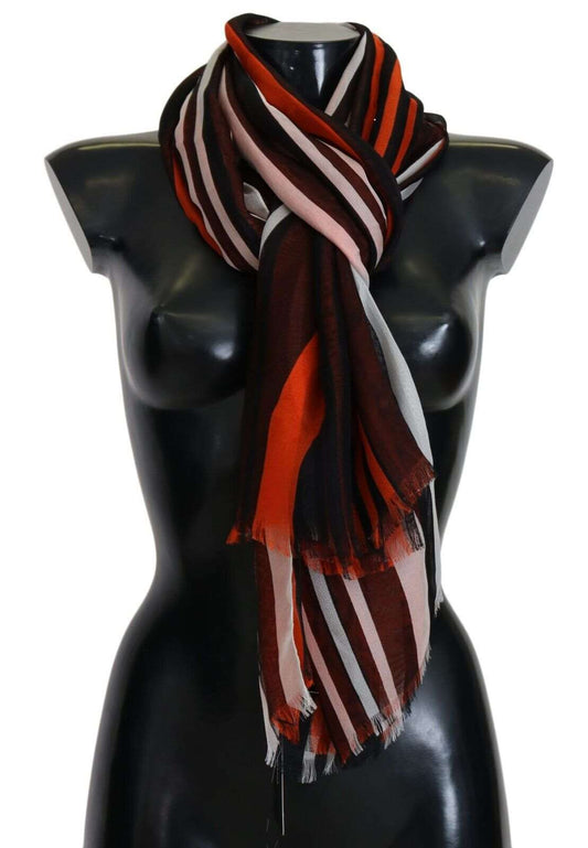 Dolce & Gabbana Multicolor Striped Silk Shawl Fringes Scarf, , Dolce & Gabbana Dolce & Gabbana, Material: 100% Silk, Multicolor, Scarves - Men - Accessories -   Murillo Merchandise