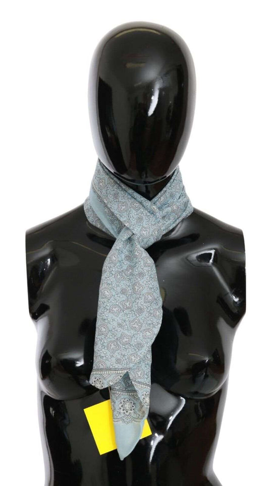 Ermanno Scervino Light Blue Bandana Wrap Shawl Foulard Scarf, , Ermanno Scervino Ermanno Scervino, Light Blue, Material: Silk, Scarves - Men - Accessories -   Murillo Merchandise