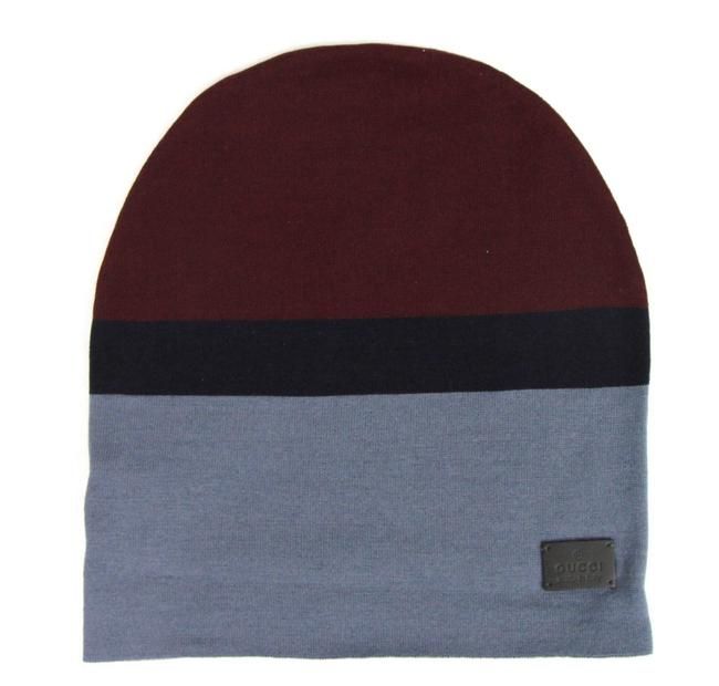 Gucci Unisex Burgundy Blue Wool Beanie Medium Knit Cap, , Gucci Blue, Gucci, Hats & Caps - Men - Accessories -   Murillo Merchandise