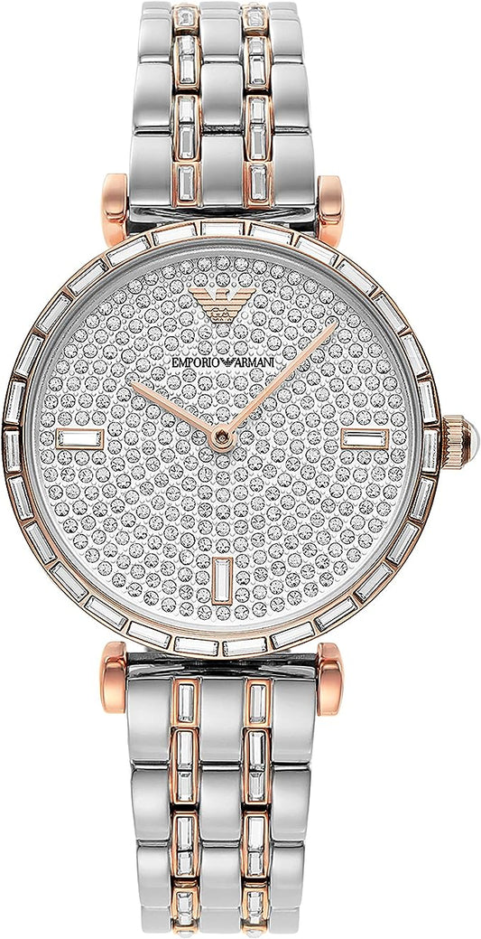 Emporio Armani Elegant Two-Tone Crystal Pave Watch, , Emporio Armani Emporio Armani, Watches for Women - Watches -   Murillo Merchandise