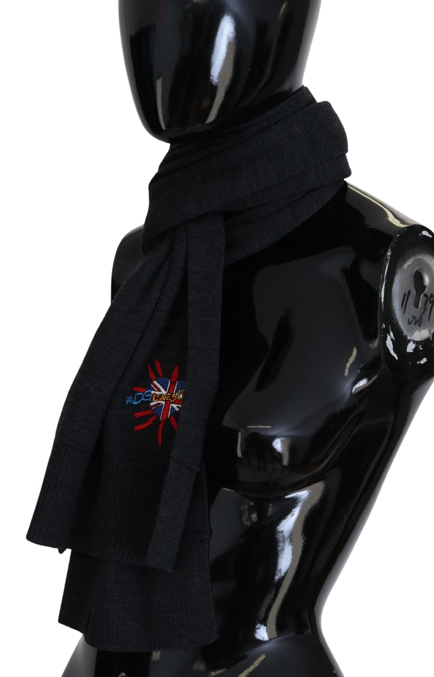 Dolce & Gabbana Black Sacred Heart #DGLovesLondon Wrap Scarf, , Dolce & Gabbana Dolce & Gabbana, Material: 100% Wool, Scarves - Women - Accessories -   Murillo Merchandise