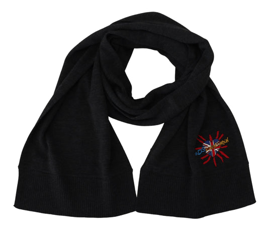 Dolce & Gabbana Black Sacred Heart #DGLovesLondon Wrap Scarf, , Dolce & Gabbana Dolce & Gabbana, Material: 100% Wool, Scarves - Women - Accessories -   Murillo Merchandise