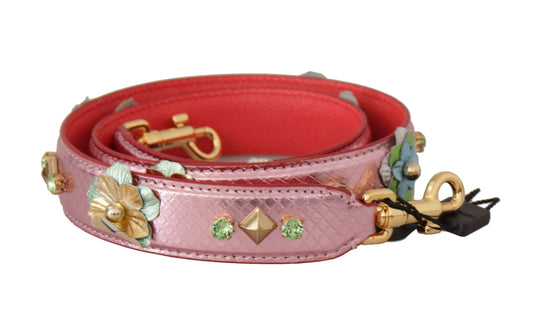 Dolce & Gabbana Elegant Metallic Pink Leather Shoulder Strap, , Dolce & Gabbana Dolce & Gabbana, Leather Accessories - Women - Bags, Material: 100% Leather, Pink -   Murillo Merchandise