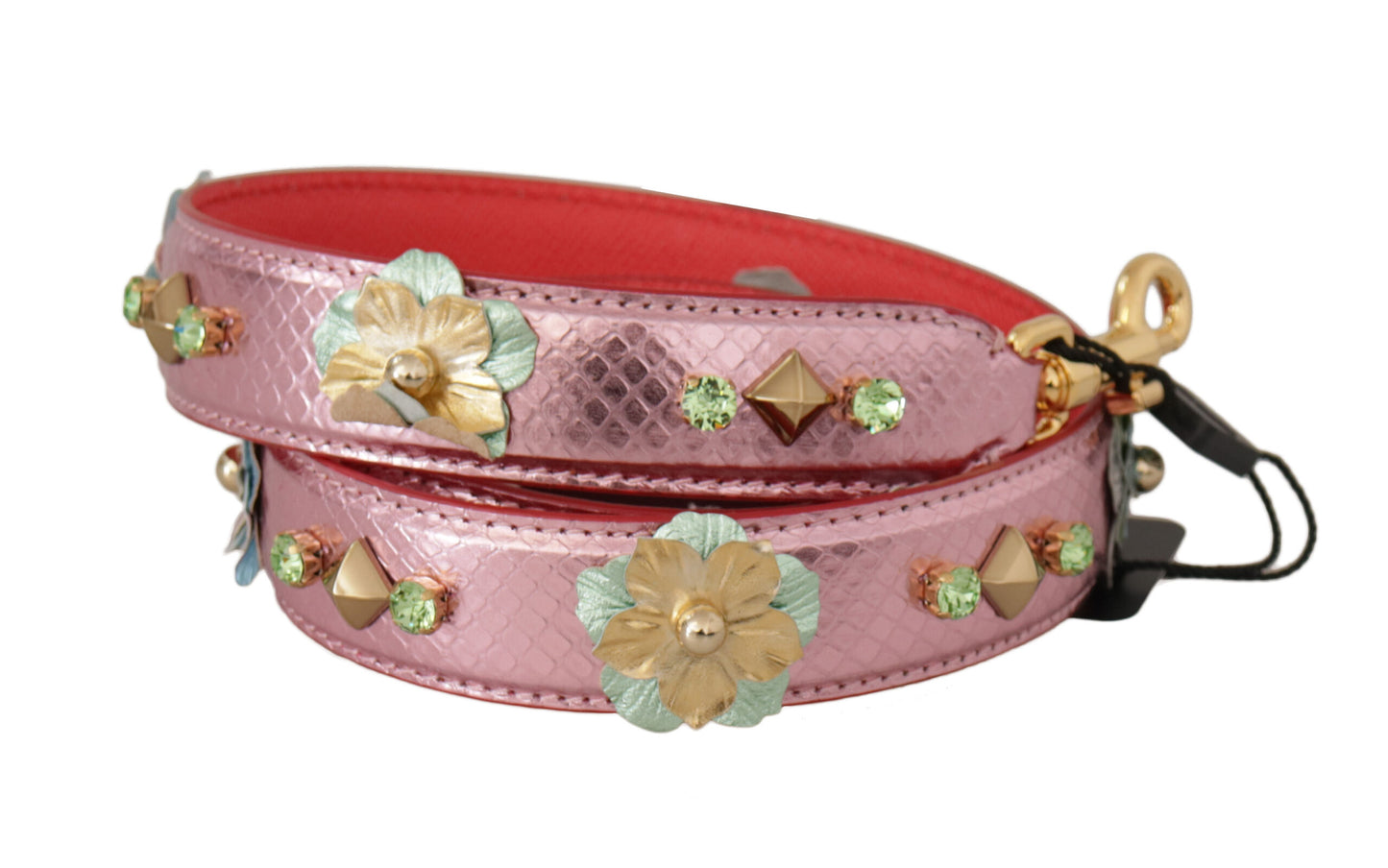 Dolce & Gabbana Elegant Metallic Pink Leather Shoulder Strap, , Dolce & Gabbana Dolce & Gabbana, Leather Accessories - Women - Bags, Material: 100% Leather, Pink -   Murillo Merchandise