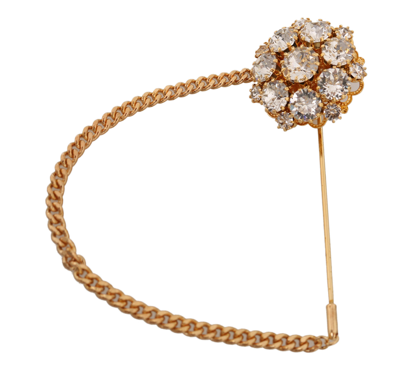 Dolce & Gabbana Exquisite Crystal-Embellished Gold Brooch, , Dolce & Gabbana 40% Brass, Brooches - Women - Jewelry, Dolce & Gabbana, Material: 60% Crystal -   Murillo Merchandise