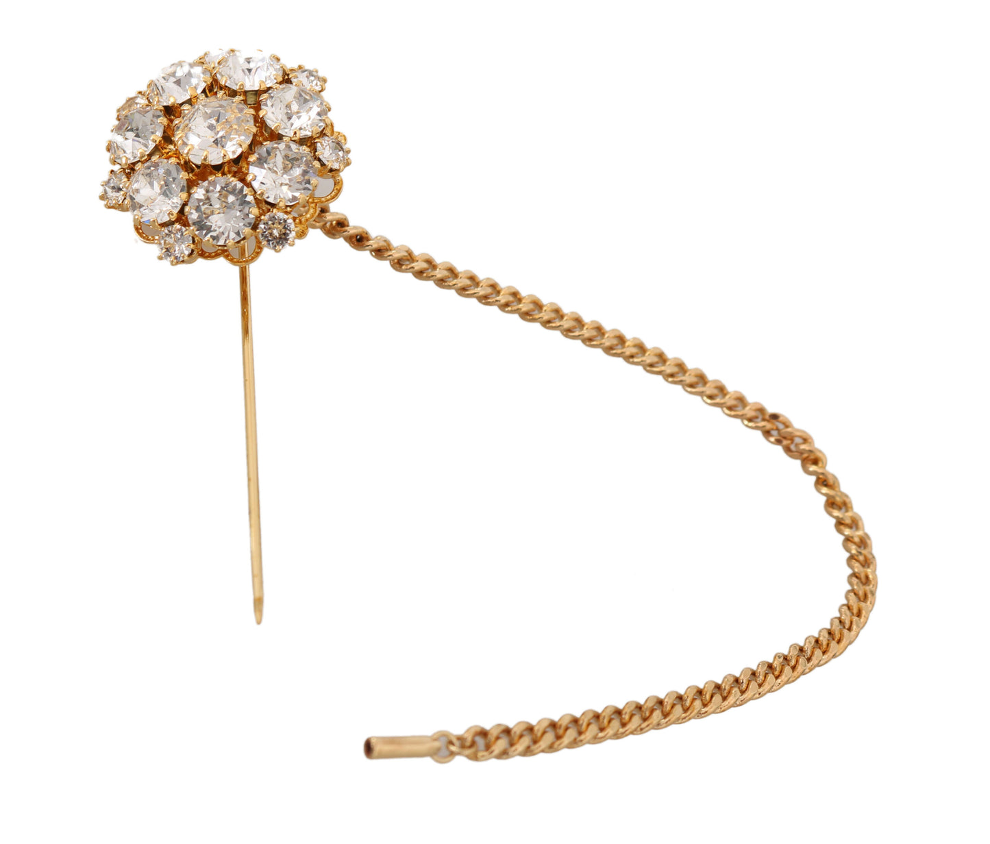 Dolce & Gabbana Exquisite Crystal-Embellished Gold Brooch, , Dolce & Gabbana 40% Brass, Brooches - Women - Jewelry, Dolce & Gabbana, Material: 60% Crystal -   Murillo Merchandise