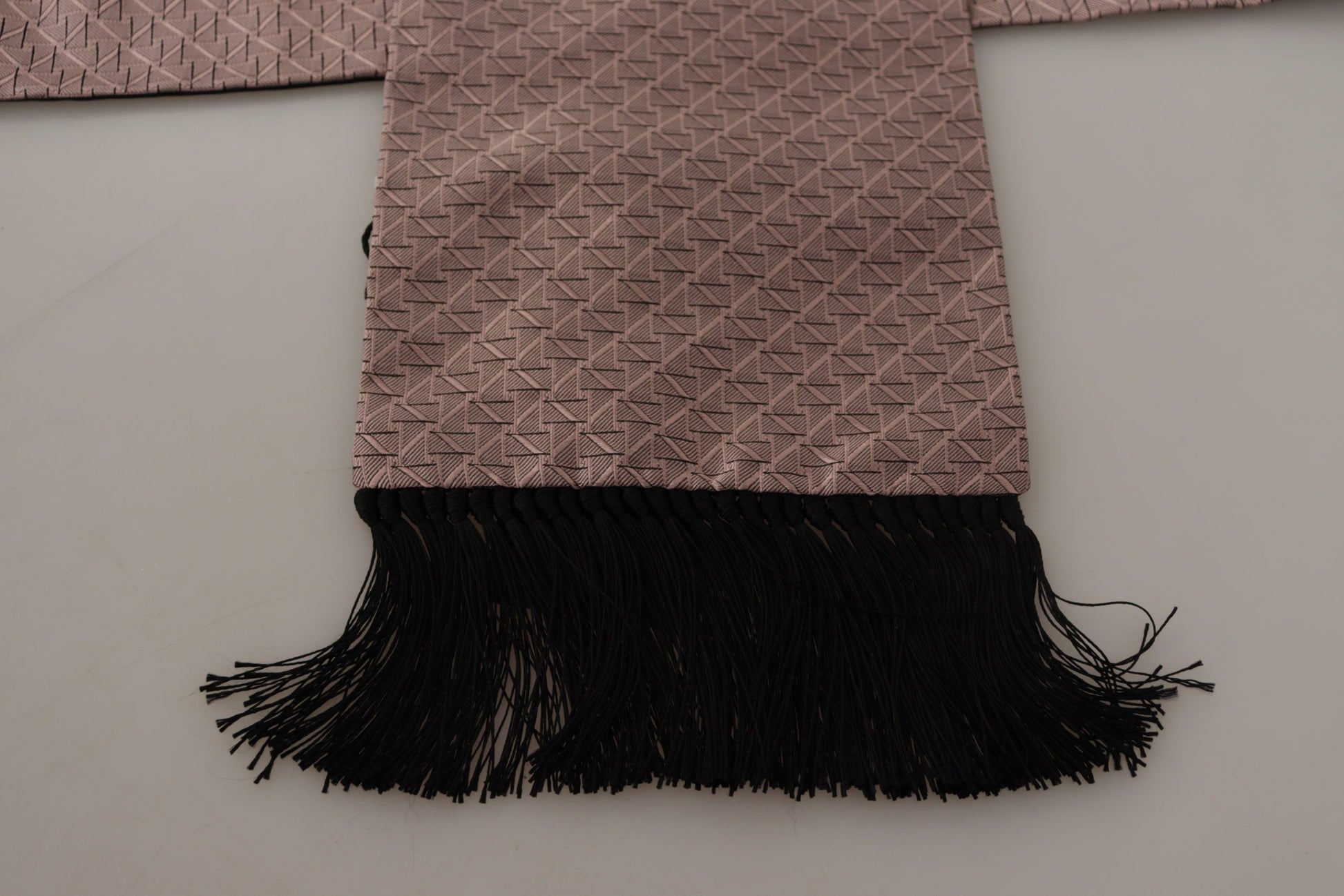 Dolce & Gabbana Light Pink Silk Check Print Neck Wrap Fringes Scarf, , Dolce & Gabbana Dolce & Gabbana, Materials: 100% silk, Scarves - Men - Accessories -   Murillo Merchandise