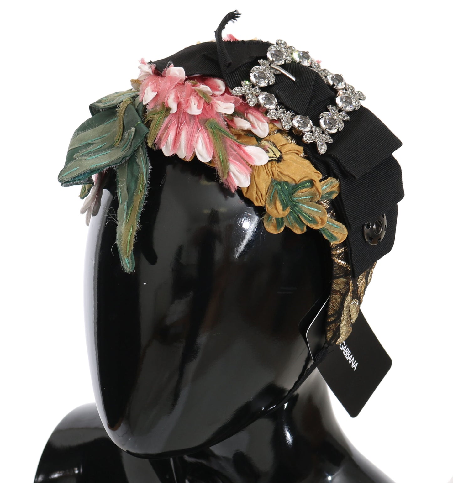 Dolce & Gabbana Elegant Crystal-Embellished Floral Headband, , Dolce & Gabbana 16% Silk, 33% Nylon, 48% LU, Dolce & Gabbana, Headbands - Women - Accessories, Material: 3% Elastane -   Murillo Merchandise