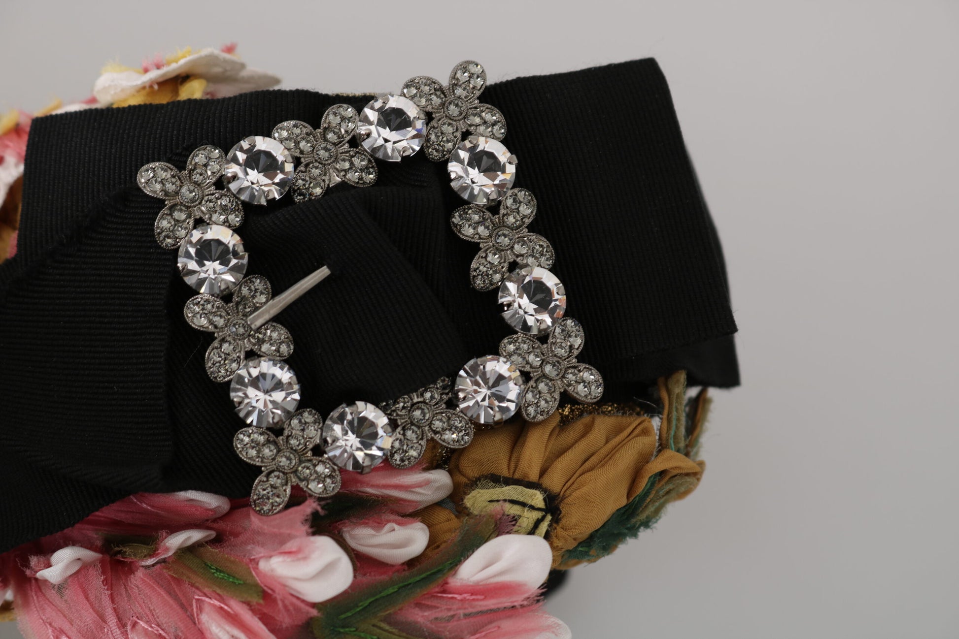 Dolce & Gabbana Elegant Crystal-Embellished Floral Headband, , Dolce & Gabbana 16% Silk, 33% Nylon, 48% LU, Dolce & Gabbana, Headbands - Women - Accessories, Material: 3% Elastane -   Murillo Merchandise