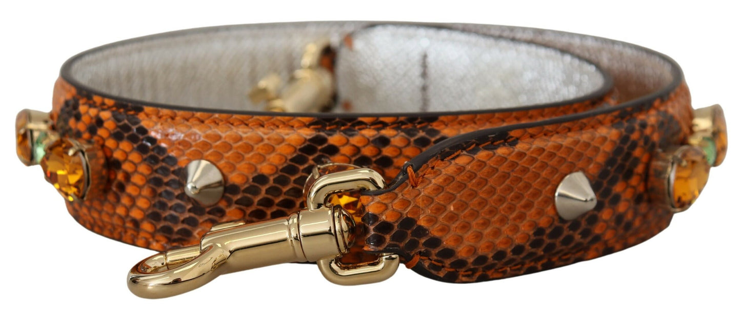 Dolce & Gabbana Chic Orange Leather Bag Strap with Gold-Tone Clasps, , Dolce & Gabbana Belts - Women - Accessories, Dolce & Gabbana, Material: 100% Leather -   Murillo Merchandise