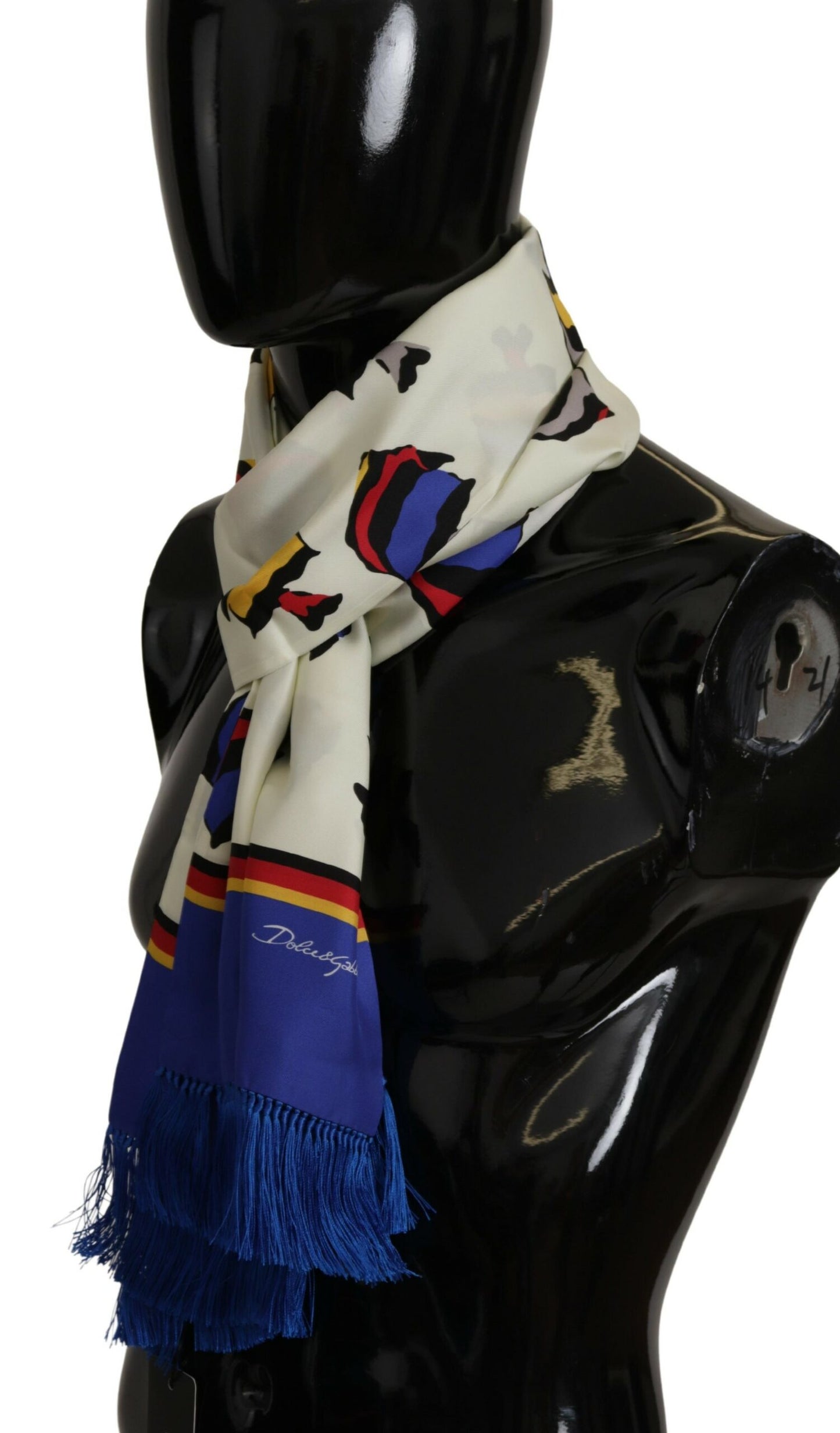 Dolce & Gabbana Multicolor Fish Printed Shawl Neck Wrap Fringe Scarf, , Dolce & Gabbana Dolce & Gabbana, Material: 100% Silk, Scarves - Men - Accessories -   Murillo Merchandise