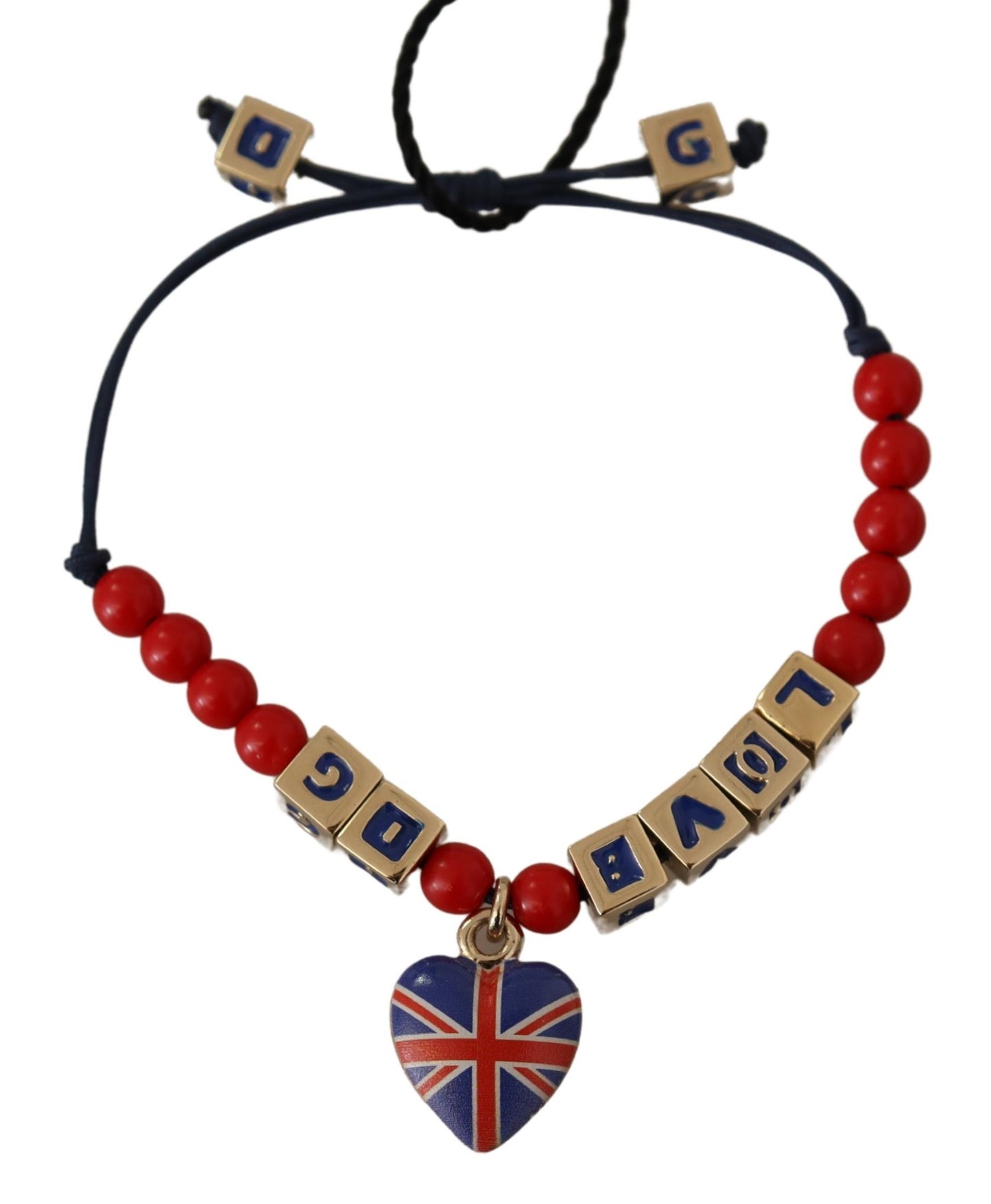 Dolce & Gabbana Elegant Blue, Red Glass & Zama Bracelet, , Dolce & Gabbana 30% Cotton, 30% Glass, Blue, Bracelets - Women - Jewelry, Dolce & Gabbana, Material: 40% Zama -   Murillo Merchandise