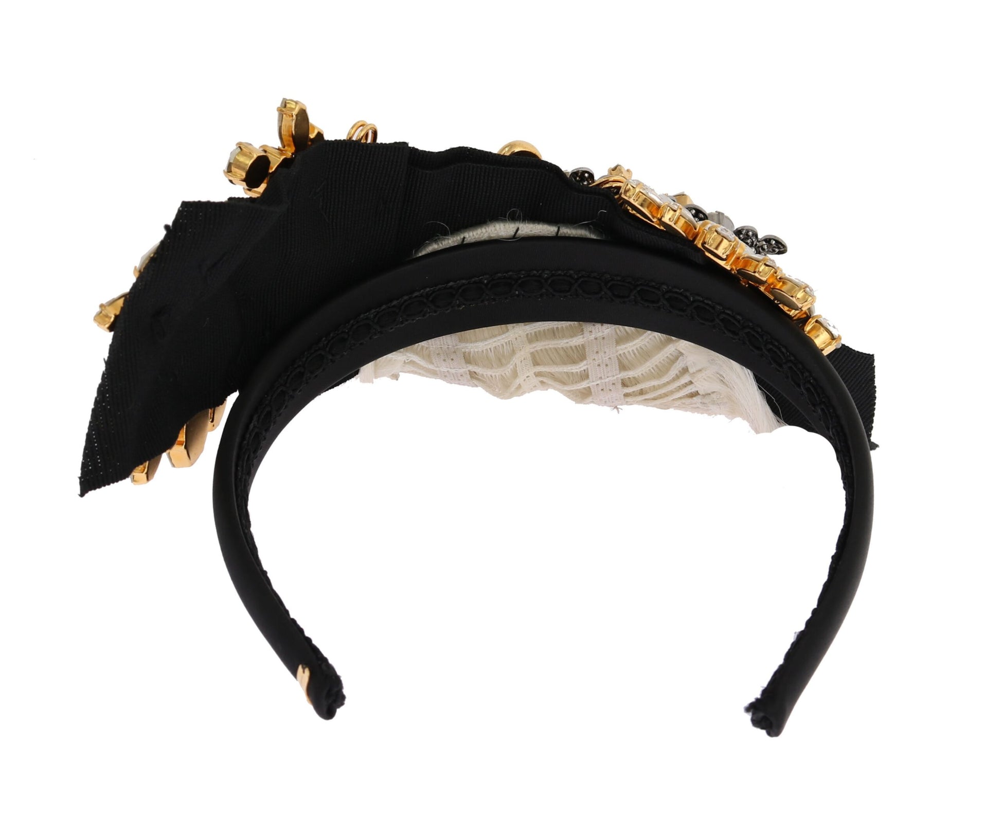 Dolce & Gabbana Elegant Black Crystal Headband Diadem, , Dolce & Gabbana 10% PA, 20% Cotton, 20% LU, 30% Nylon, Dolce & Gabbana, Headbands - Women - Accessories, Material: 10% Acrylic -   Murillo Merchandise