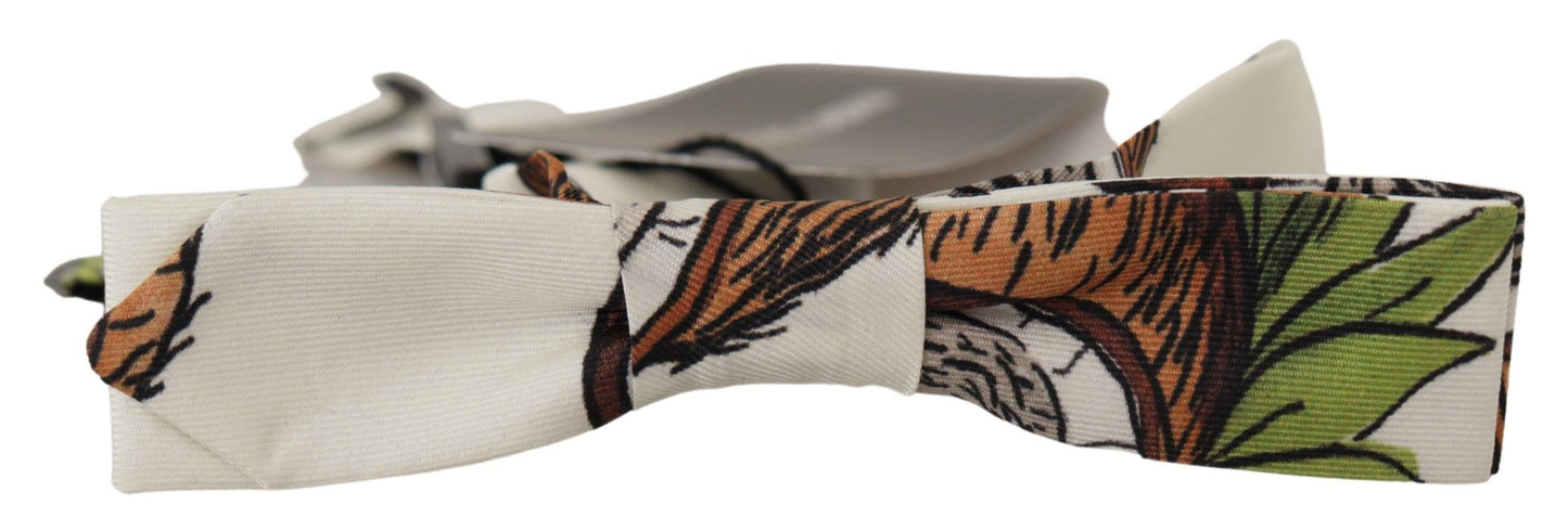 Dolce & Gabbana Elegant White Silk Patterned Bow Tie, , Dolce & Gabbana Dolce & Gabbana, Material: 100% Silk, Ties & Bowties - Men - Accessories, White -   Murillo Merchandise