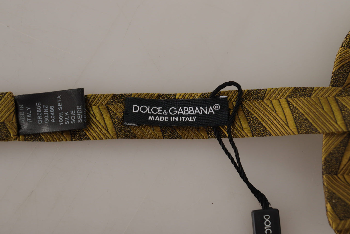 Dolce & Gabbana Elegant Gold Silk Bow Tie, , Dolce & Gabbana Dolce & Gabbana, Gold, Material: 100% Silk, Ties & Bowties - Men - Accessories -   Murillo Merchandise