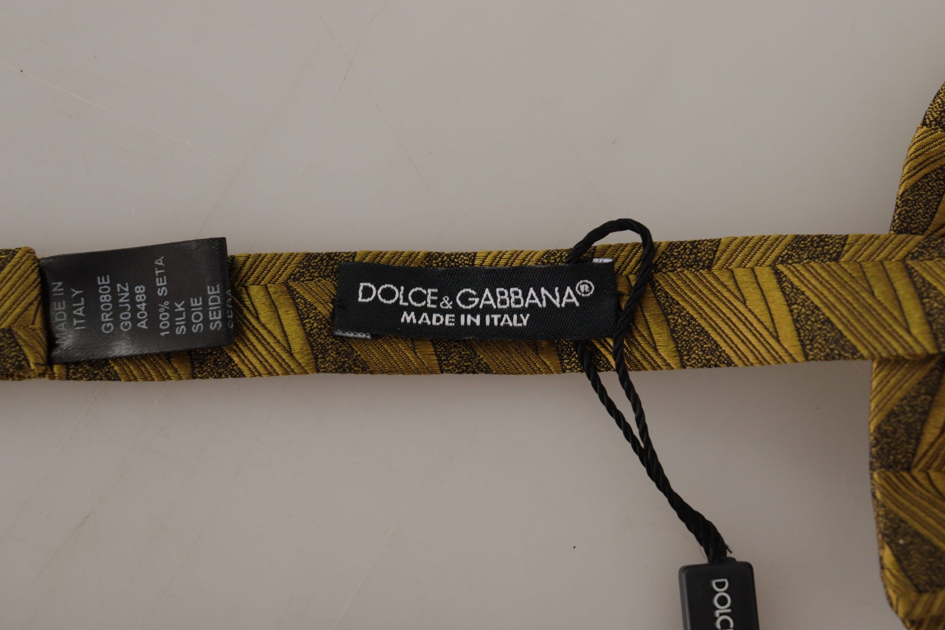 Dolce & Gabbana Elegant Gold Silk Bow Tie, , Dolce & Gabbana Dolce & Gabbana, Gold, Material: 100% Silk, Ties & Bowties - Men - Accessories -   Murillo Merchandise