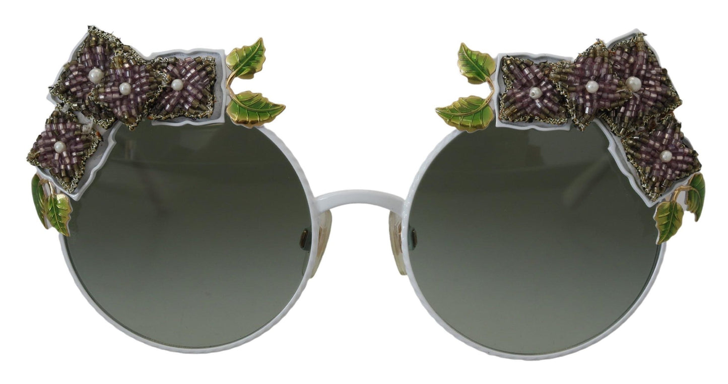 Dolce & Gabbana Elegant Floral Embellished Gold Sunglasses, , Dolce & Gabbana Dolce & Gabbana, Gold, Material: 100% Metal, Sunglasses for Women - Sunglasses -   Murillo Merchandise