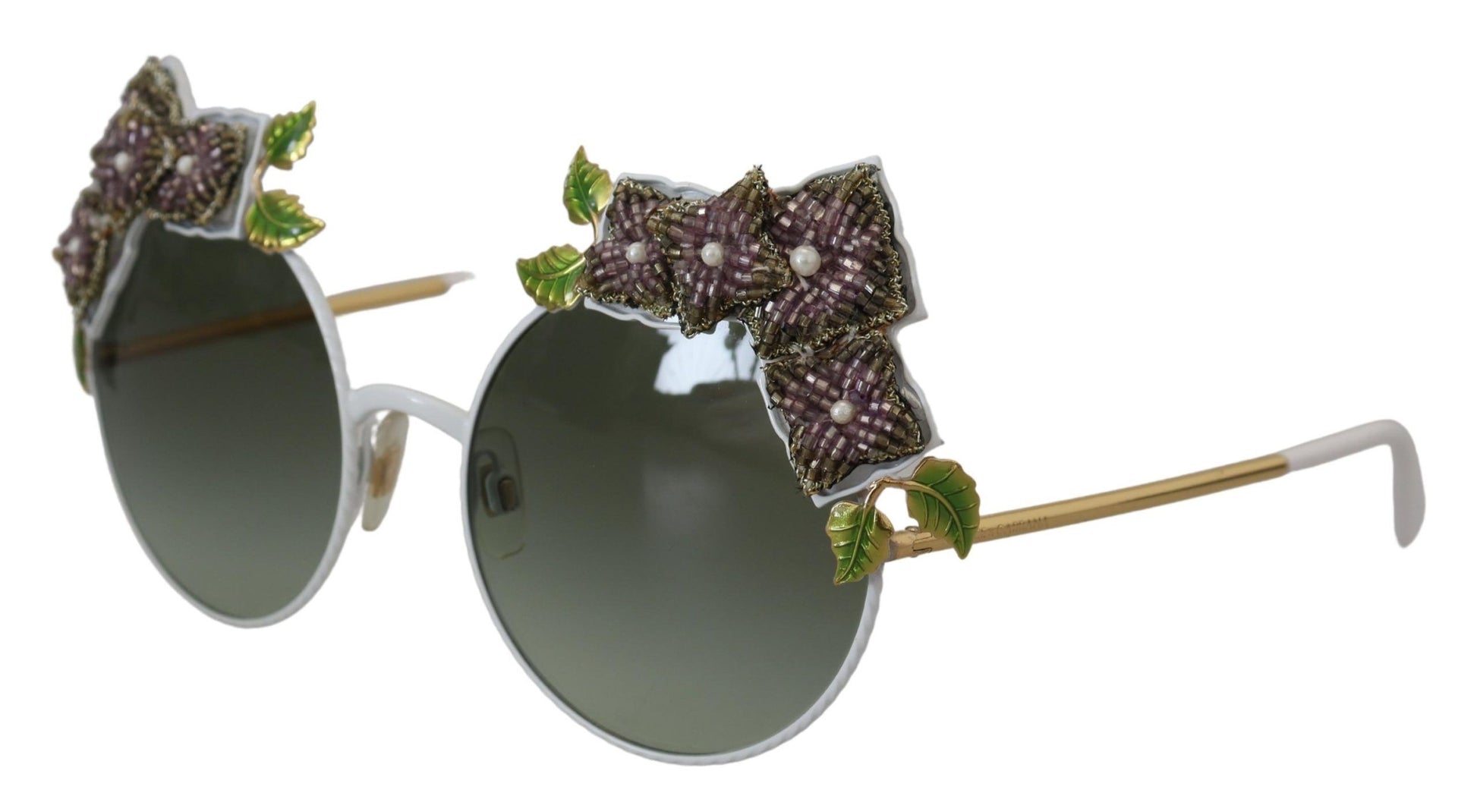 Dolce & Gabbana Elegant Floral Embellished Gold Sunglasses, , Dolce & Gabbana Dolce & Gabbana, Gold, Material: 100% Metal, Sunglasses for Women - Sunglasses -   Murillo Merchandise