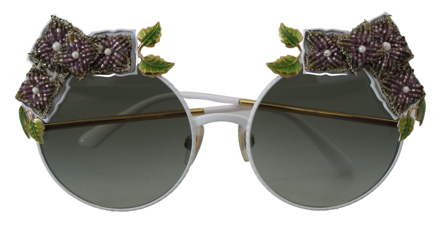 Dolce & Gabbana Elegant Floral Embellished Gold Sunglasses, , Dolce & Gabbana Dolce & Gabbana, Gold, Material: 100% Metal, Sunglasses for Women - Sunglasses -   Murillo Merchandise