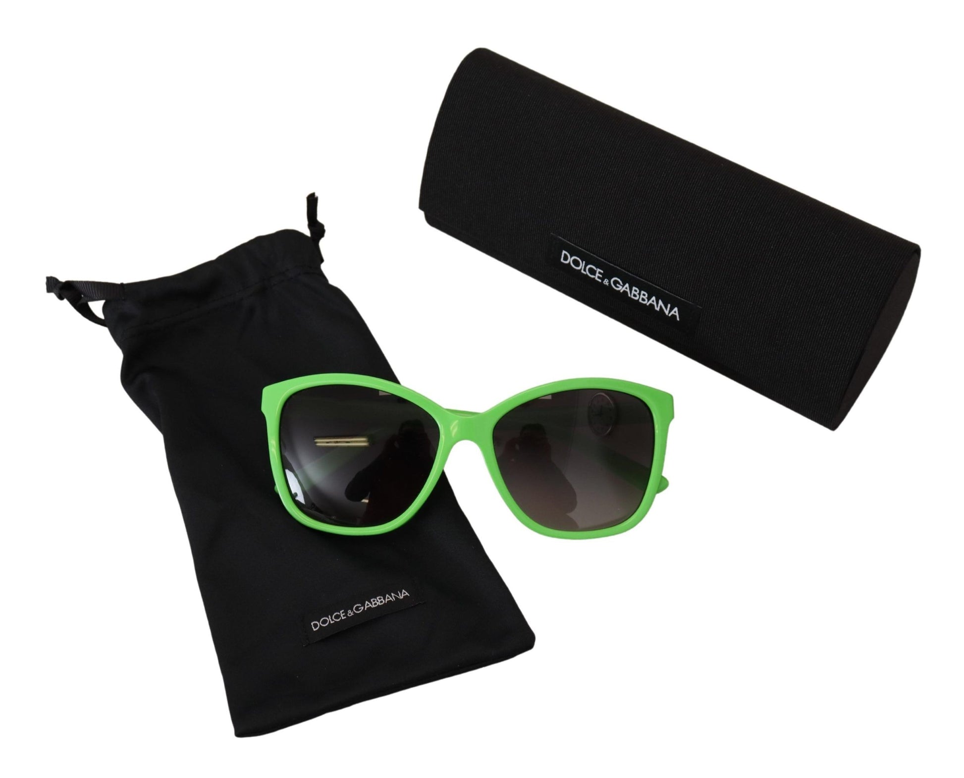 Dolce & Gabbana Chic Green Acetate Round Sunglasses, , Dolce & Gabbana Dolce & Gabbana, Green, Material: 100% Acetate, Sunglasses for Women - Sunglasses -   Murillo Merchandise