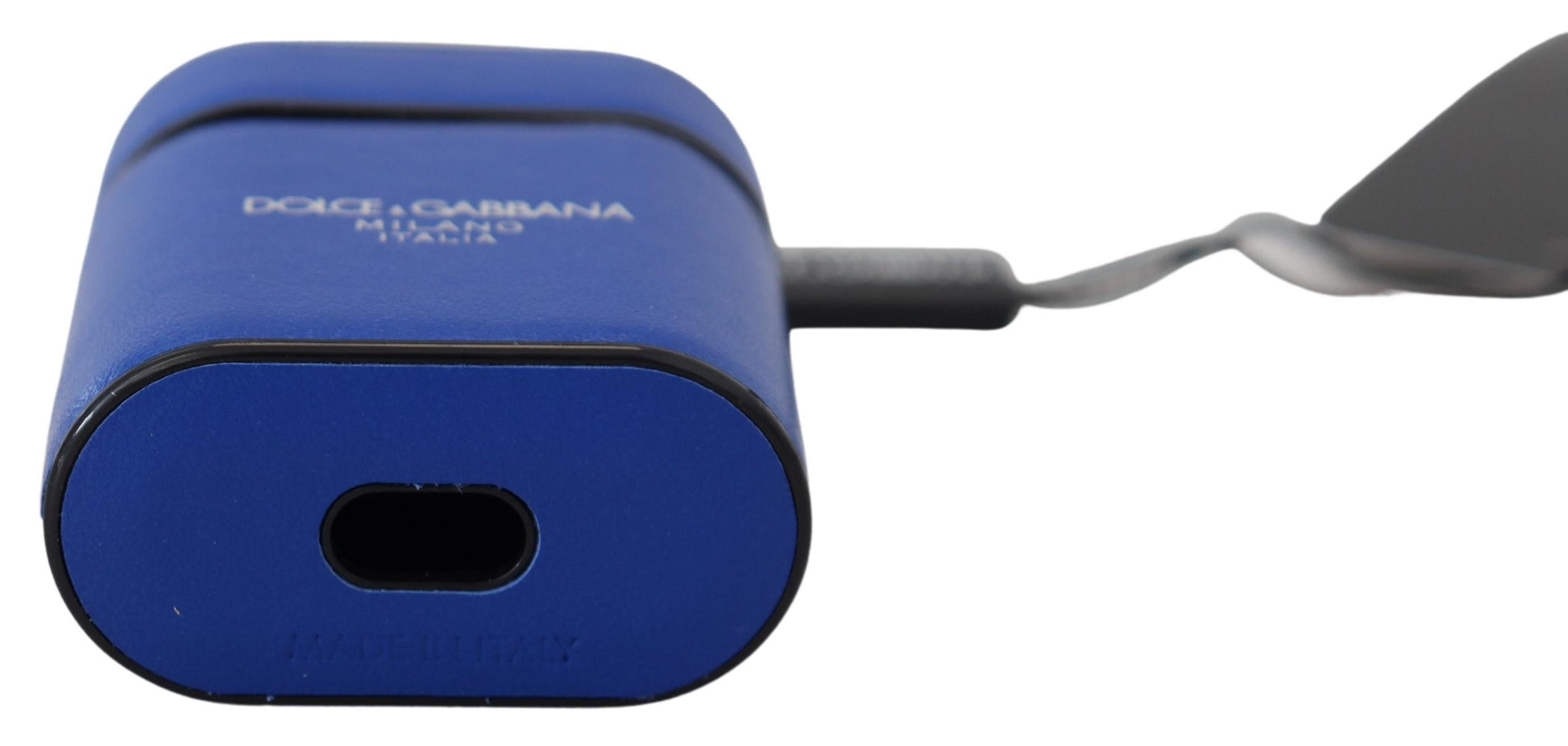 Dolce & Gabbana Elegant Blue Leather Airpods Case, , Dolce & Gabbana Blue, Dolce & Gabbana, Material: Leather, Other - Women - Accessories -   Murillo Merchandise