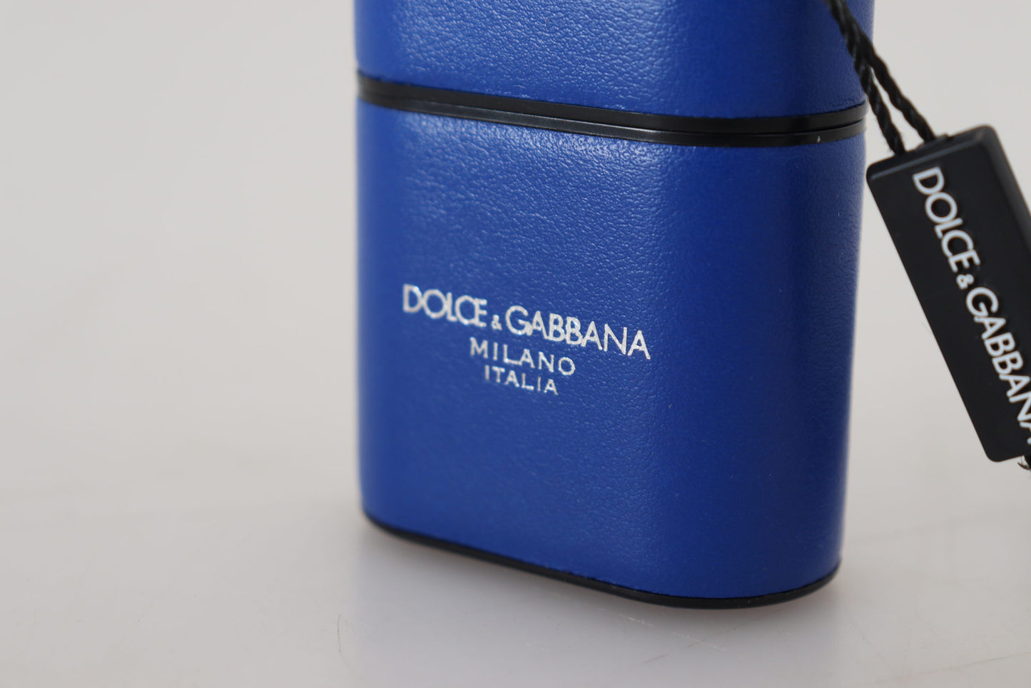 Dolce & Gabbana Elegant Blue Leather Airpods Case, , Dolce & Gabbana Blue, Dolce & Gabbana, Material: Leather, Other - Women - Accessories -   Murillo Merchandise