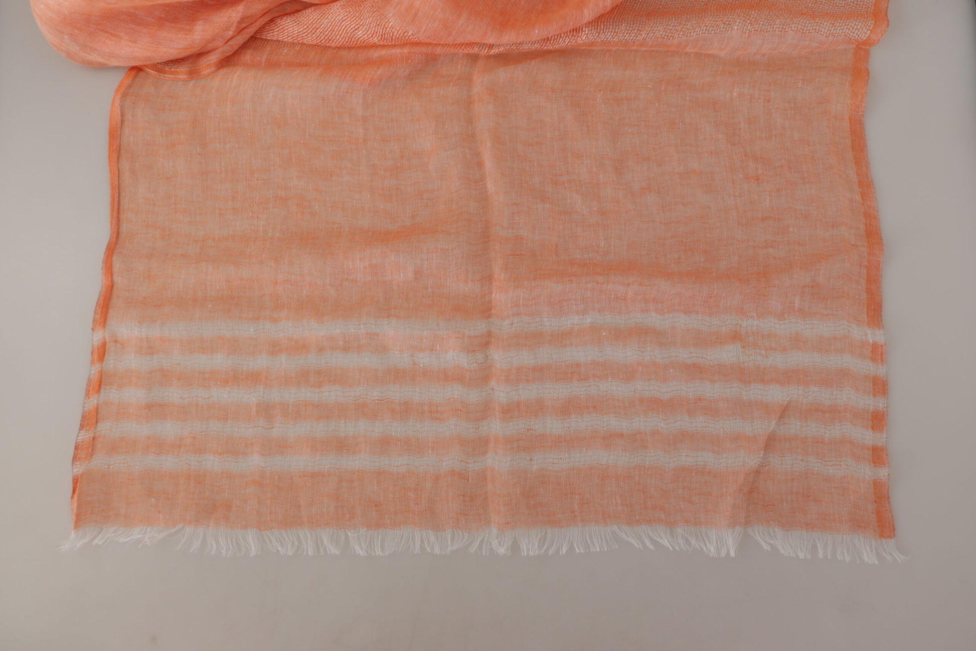 Malo Elegant Orange Linen Shawl Wrap Scarf, , Malo Malo, Material: 100% Linen, Scarves - Women - Accessories -   Murillo Merchandise