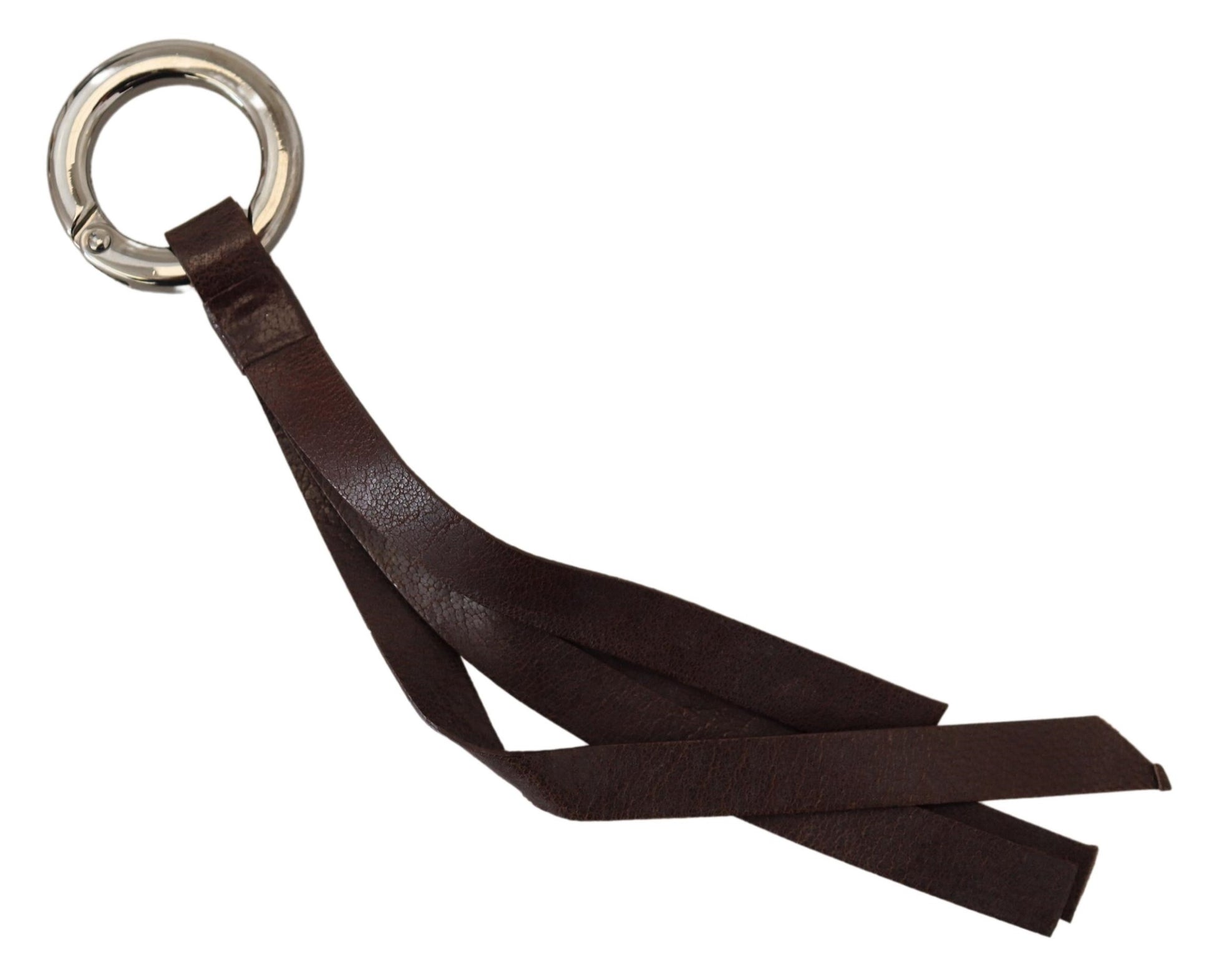 Costume National Chic Brown Leather Keychain with Brass Accents, , Costume National Brown, Costume National, Keychains - Women - Accessories, Leather, Material: Brass -   Murillo Merchandise