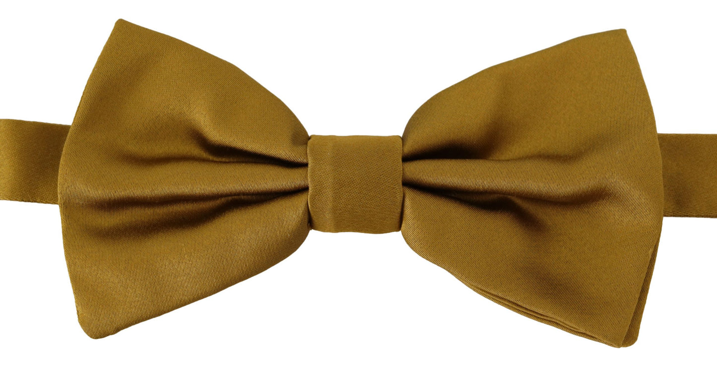 Dolce & Gabbana Elegant Mustard Yellow Silk Bow Tie, , Dolce & Gabbana Dolce & Gabbana, Material: 100% Silk, Ties & Bowties - Men - Accessories, Yellow -   Murillo Merchandise