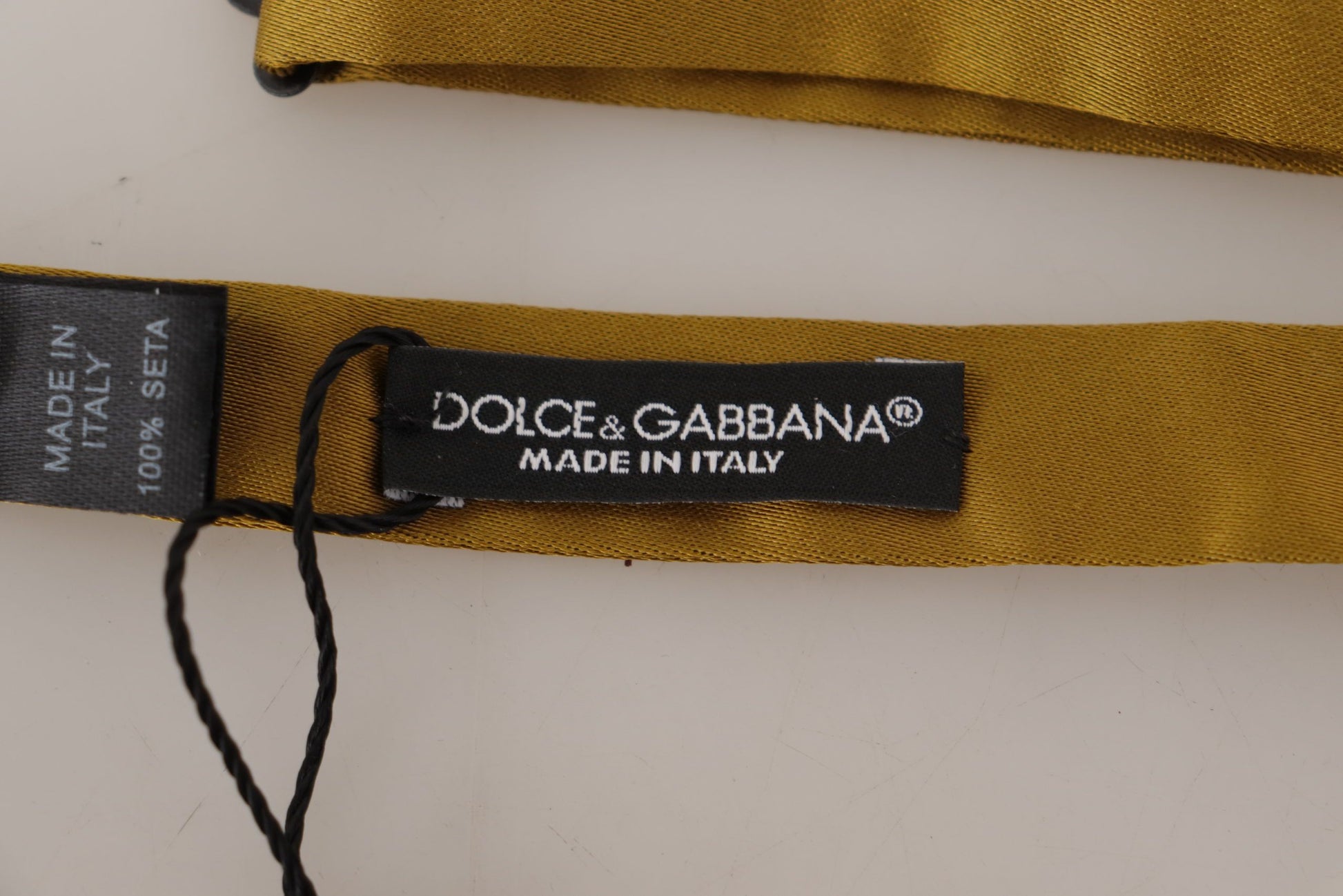 Dolce & Gabbana Elegant Mustard Yellow Silk Bow Tie, , Dolce & Gabbana Dolce & Gabbana, Material: 100% Silk, Ties & Bowties - Men - Accessories, Yellow -   Murillo Merchandise