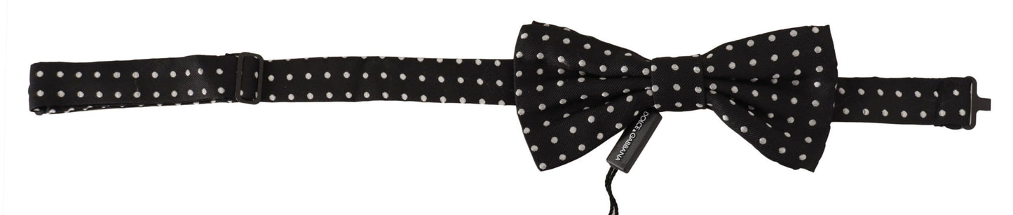 Dolce & Gabbana Elegant Black and White Polka Dot Silk Bow Tie, , Dolce & Gabbana Dolce & Gabbana, Material: 100% Silk, Ties & Bowties - Men - Accessories -   Murillo Merchandise