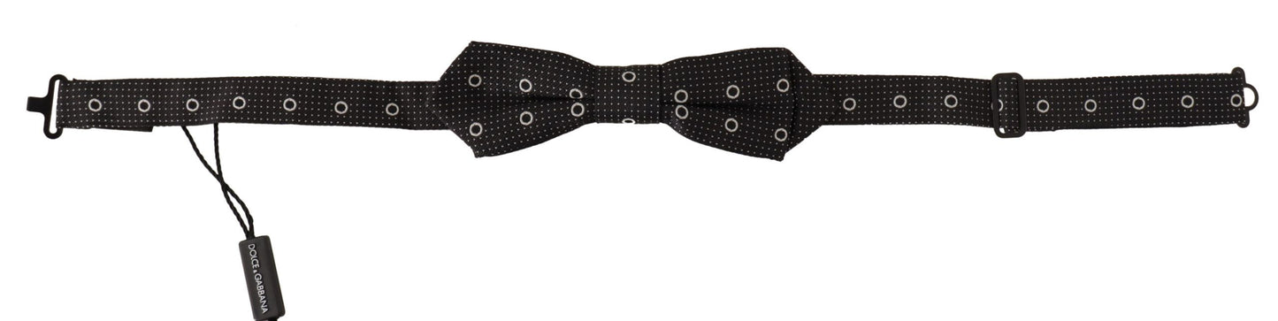 Dolce & Gabbana Polka Dot Silk Bow Tie in Black and White, , Dolce & Gabbana Black, Dolce & Gabbana, Material: 100% Silk, Ties & Bowties - Men - Accessories -   Murillo Merchandise