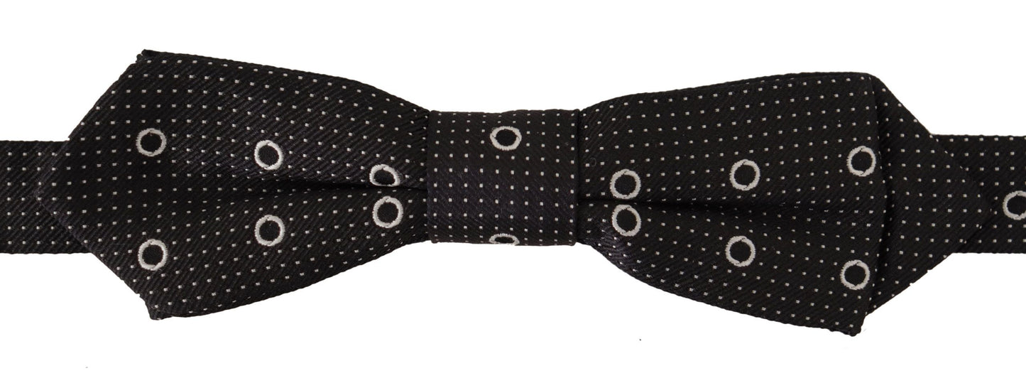 Dolce & Gabbana Polka Dot Silk Bow Tie in Black and White, , Dolce & Gabbana Black, Dolce & Gabbana, Material: 100% Silk, Ties & Bowties - Men - Accessories -   Murillo Merchandise