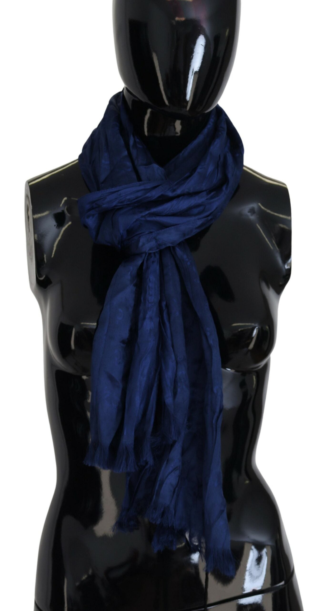 Costume National Blue Silk Shawl Foulard Fringes Scarf, , Costume National Costume National, Material: 100% Silk, Scarves - Women - Accessories -   Murillo Merchandise