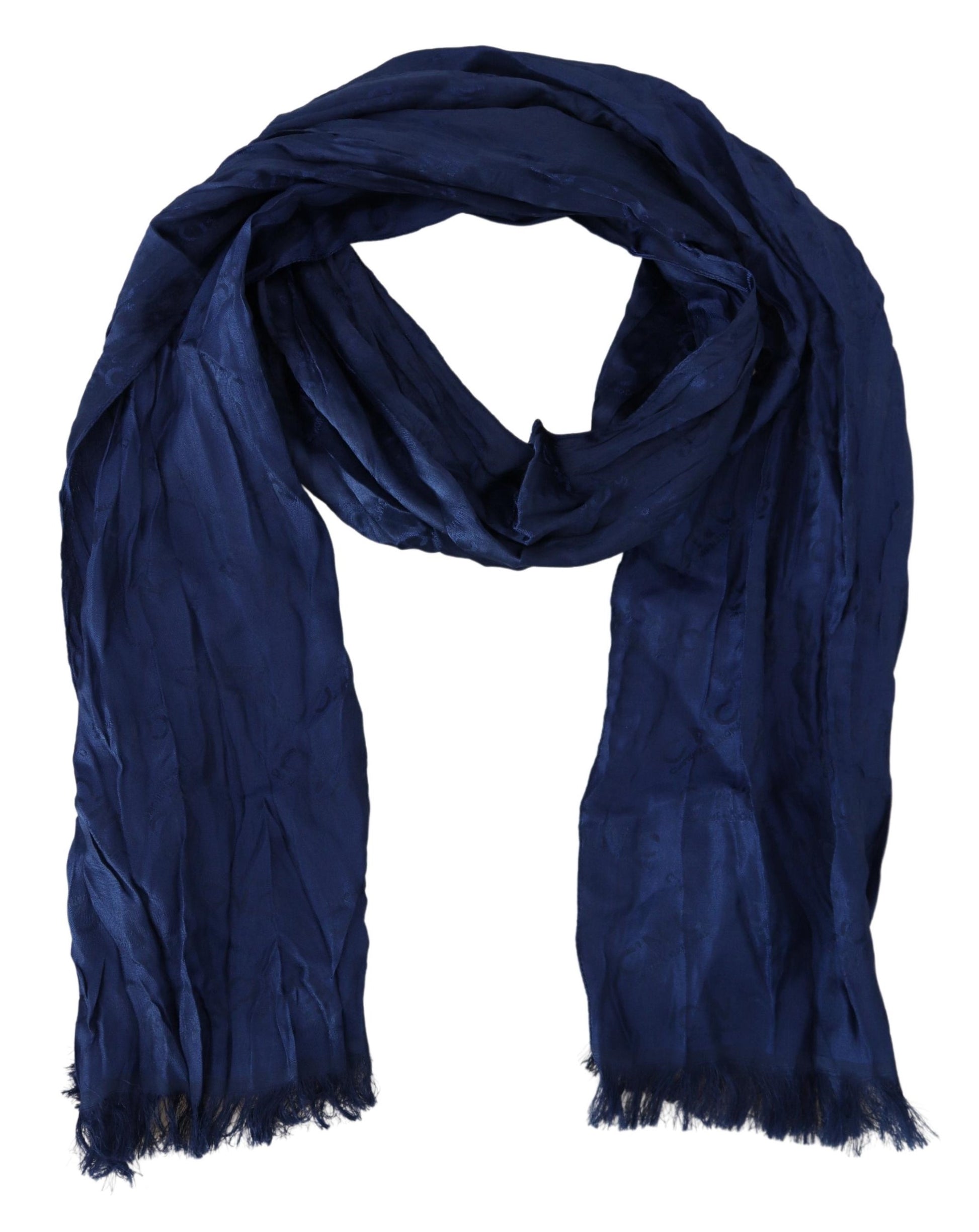 Costume National Blue Silk Shawl Foulard Fringes Scarf, , Costume National Costume National, Material: 100% Silk, Scarves - Women - Accessories -   Murillo Merchandise