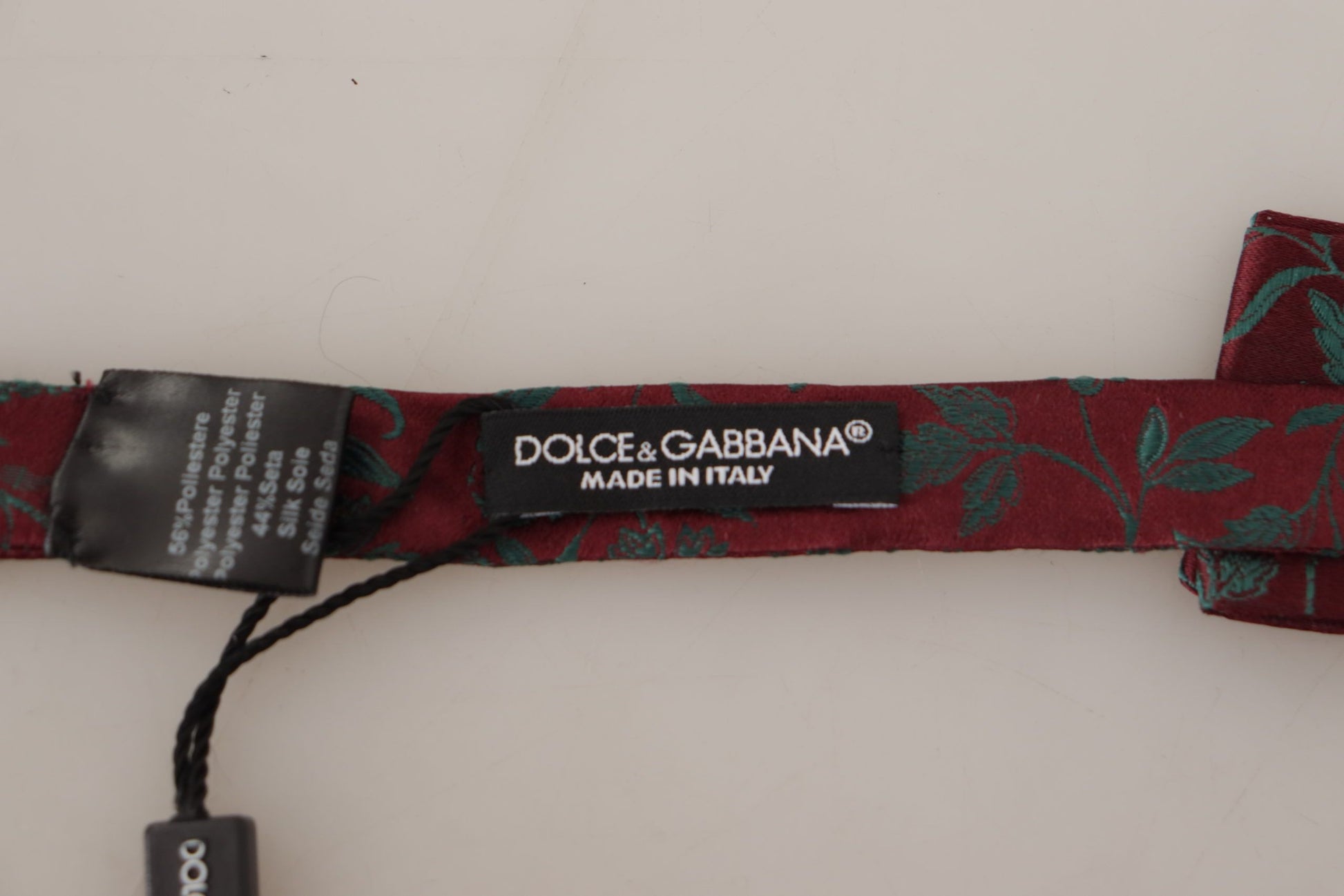 Dolce & Gabbana Maroon Pattern Adjustable Neck Papillon Bow Tie, , Dolce & Gabbana Dolce & Gabbana, Maroon, Ties & Bowties - Men - Accessories -   Murillo Merchandise