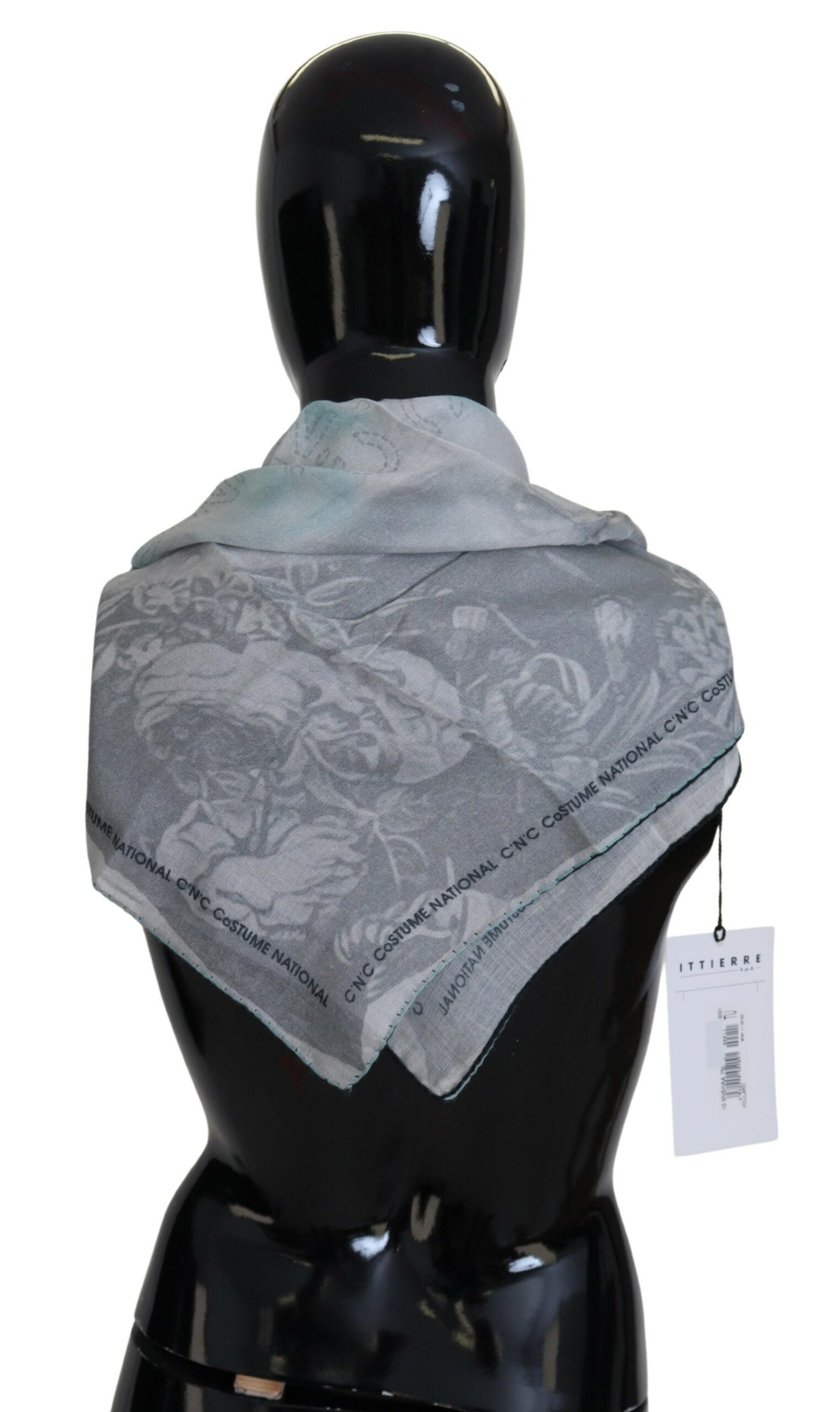 Costume National Gray Print Shawl Foulard Branded Scarf, , Costume National Costume National, Material: Cotton 100%, Scarves - Women - Accessories -   Murillo Merchandise